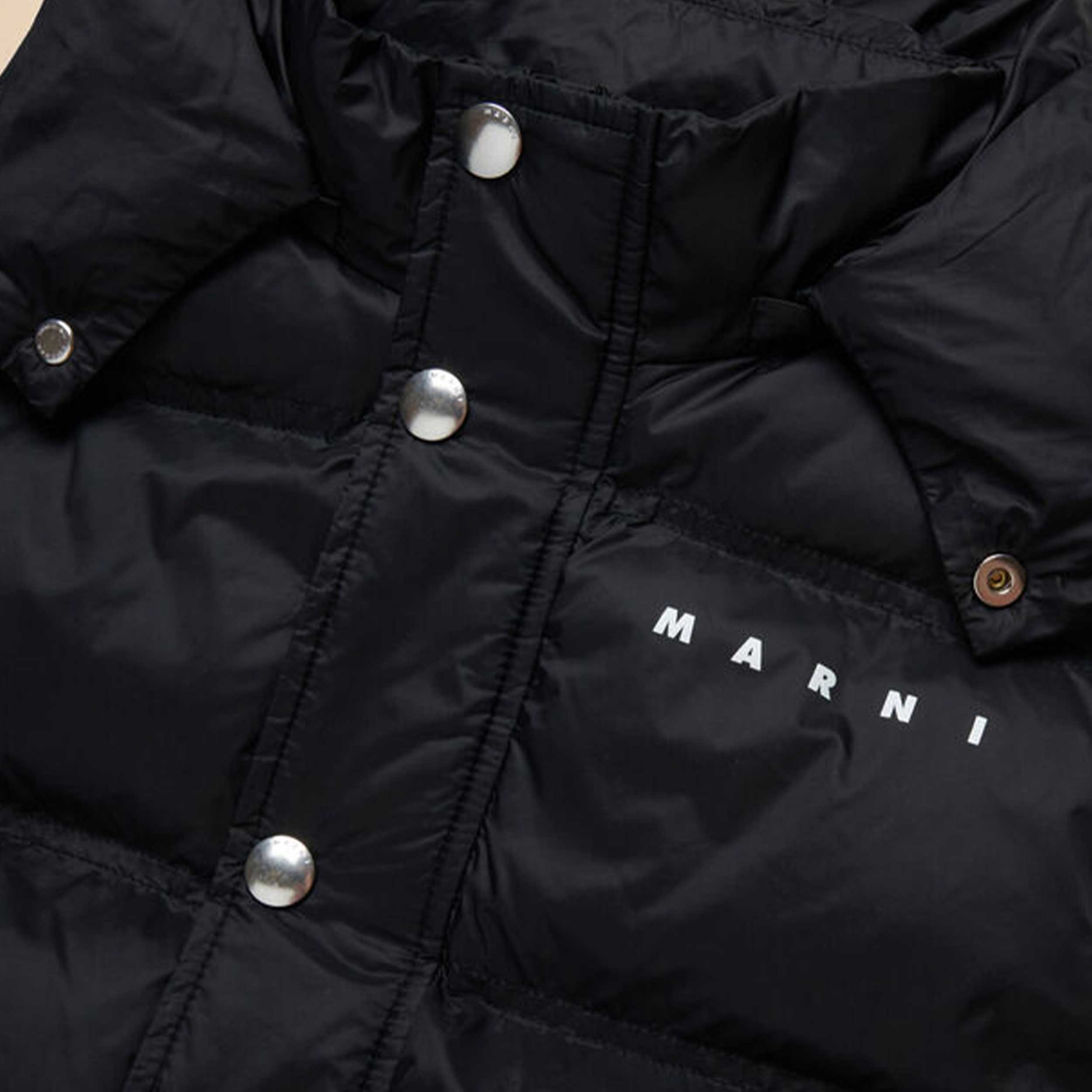 Gilet In Nylon Nero Con Stampa Firmato MARNI - annameglio.com abbigliamento moda