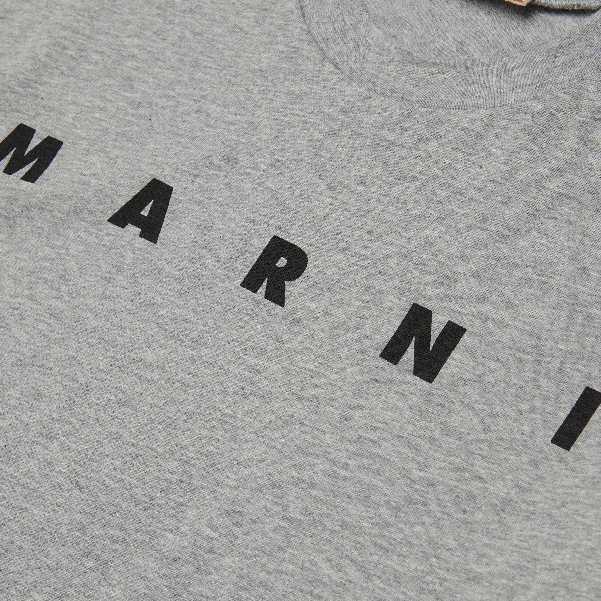 T-shirt Grigia In Jersey Con Logo Firmata MARNI - annameglio.com abbigliamento moda