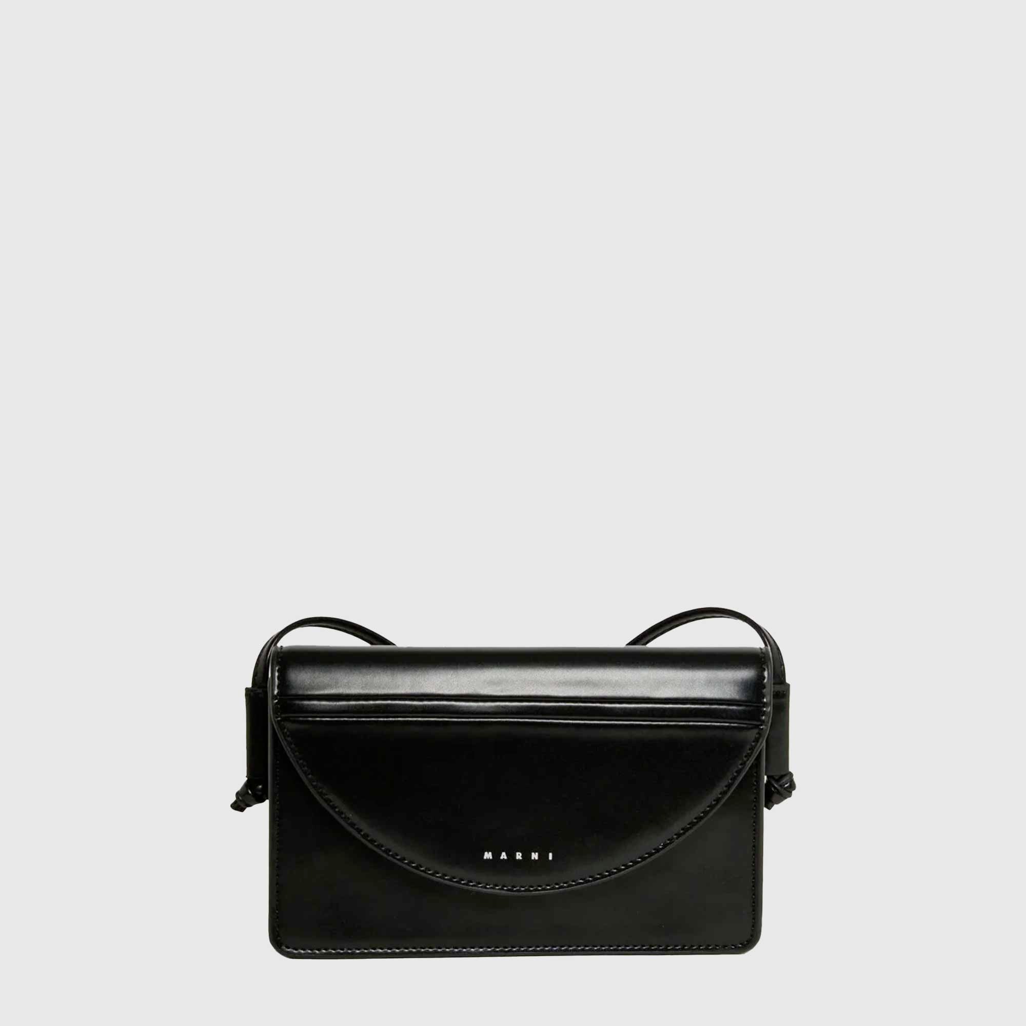 Borsa A Spalla Nera Con Stampa Firmata Marni - annameglio.com abbigliamento moda