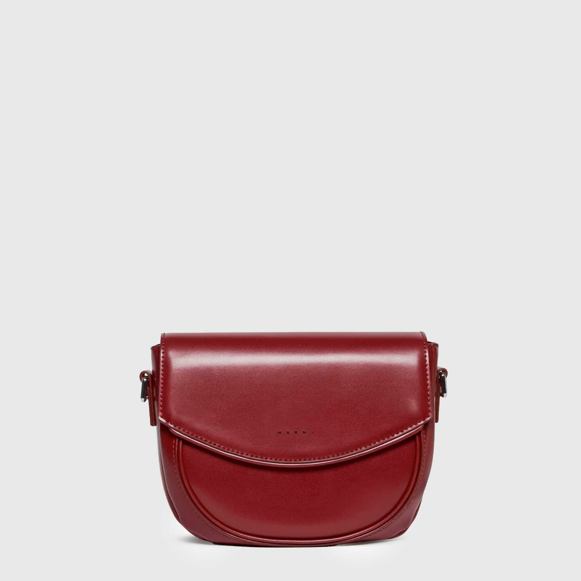 Borsa Bordeaux In Tessuto Spalmato Firmato Marni - annameglio.com abbigliamento moda