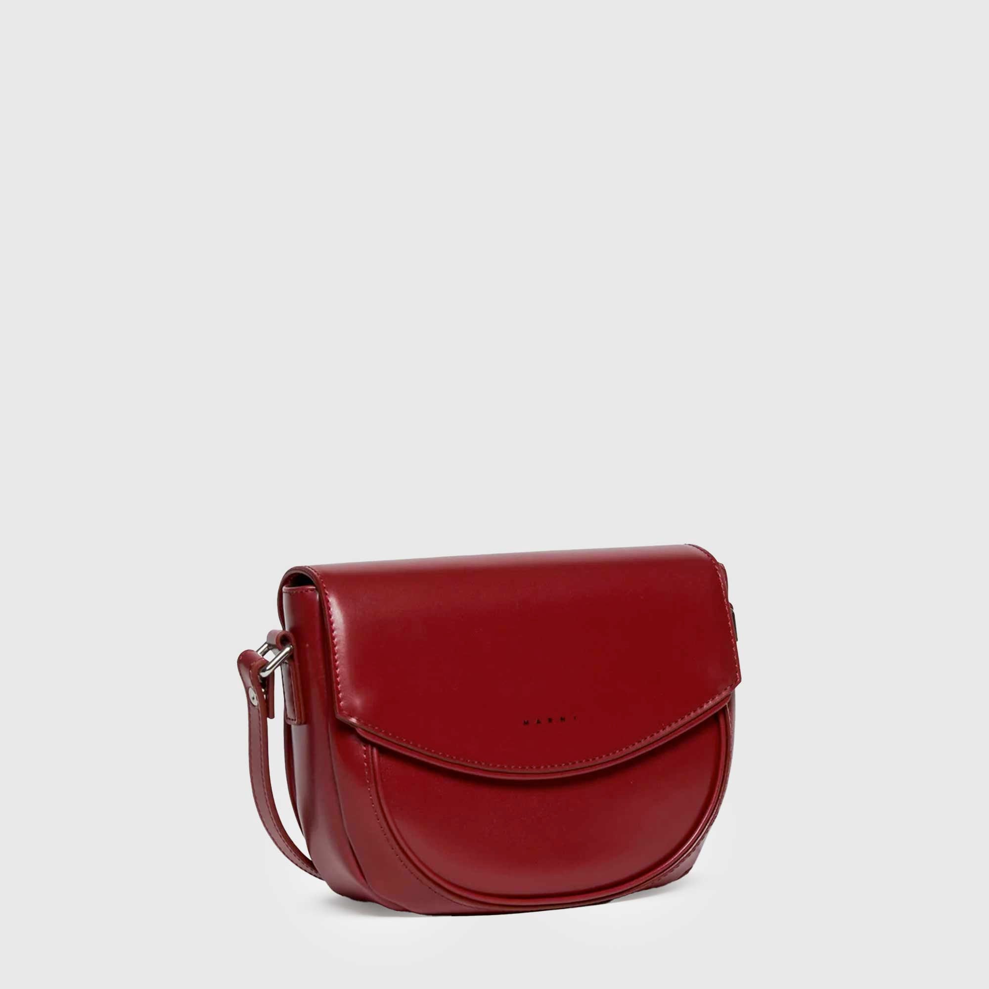 Borsa Bordeaux In Tessuto Spalmato Firmato Marni - annameglio.com abbigliamento moda