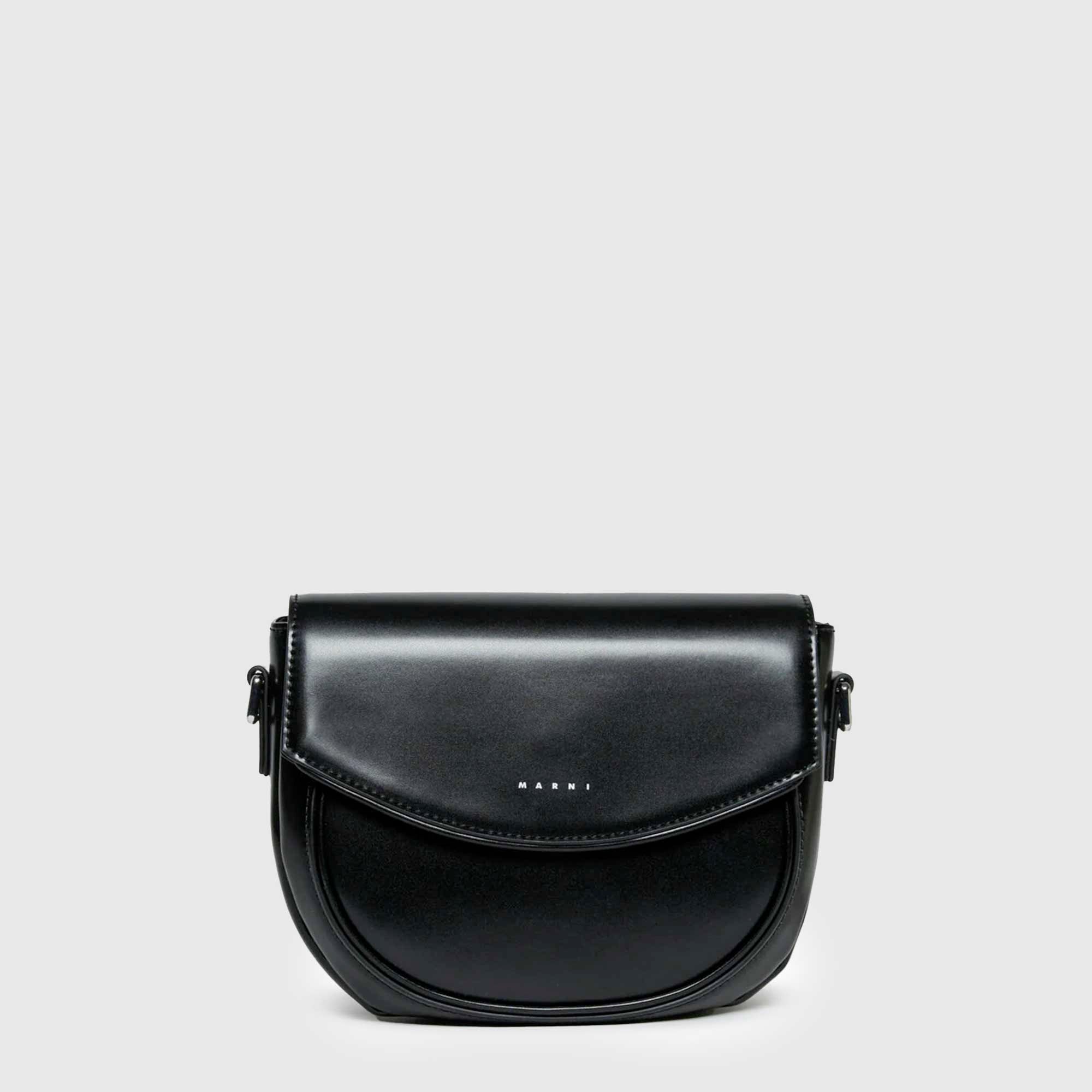 Borsa Nera In Tessuto Spalmato Firmato Marni - annameglio.com abbigliamento moda