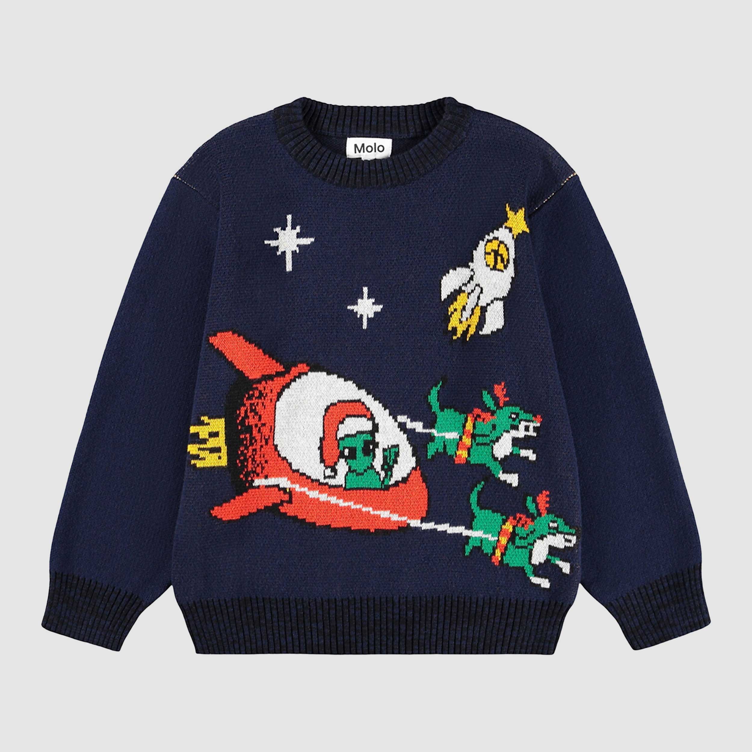 Maglioncino Blu Con Stampa Firmato MOLO - annameglio.com abbigliamento moda