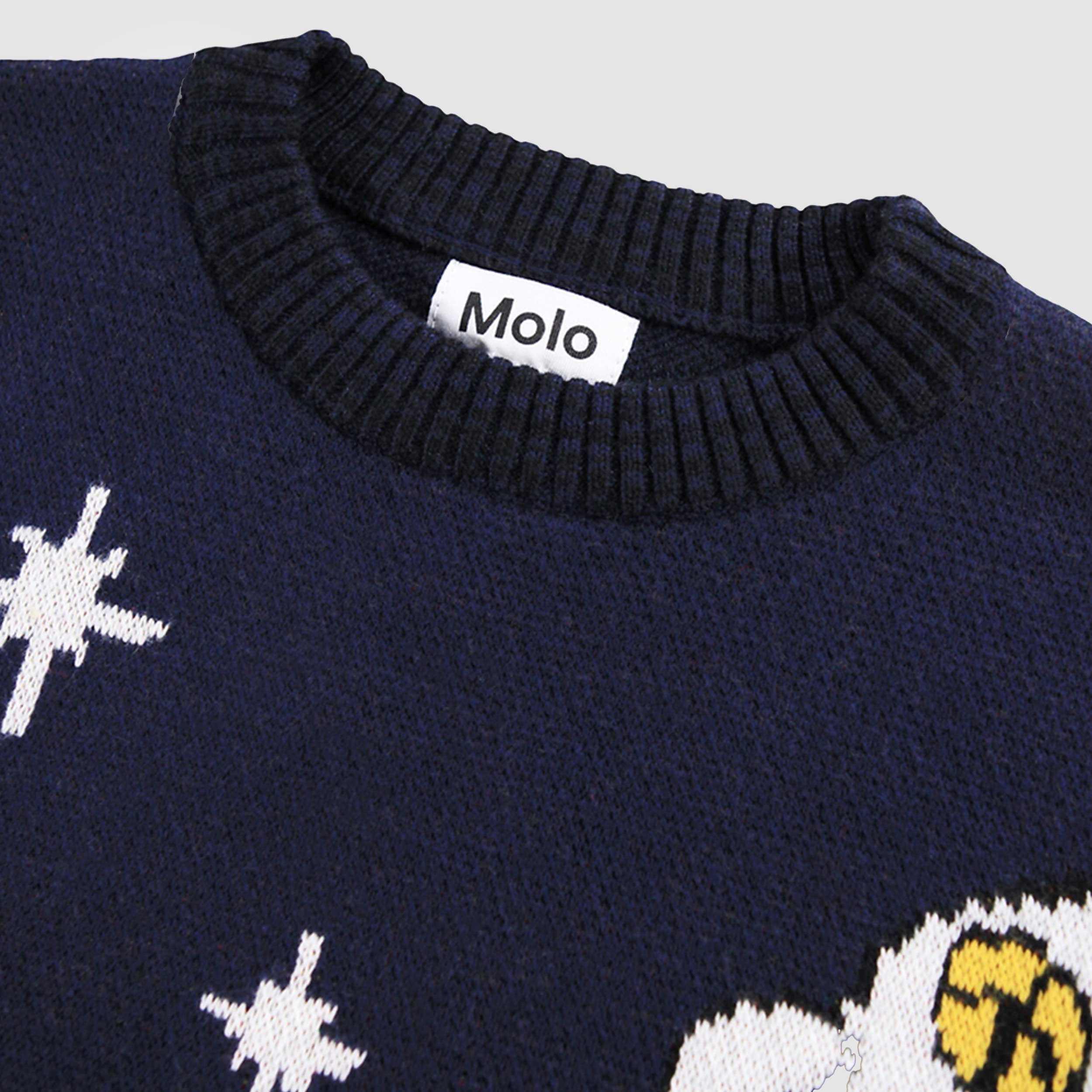 Maglioncino Blu Con Stampa Firmato MOLO - annameglio.com abbigliamento moda