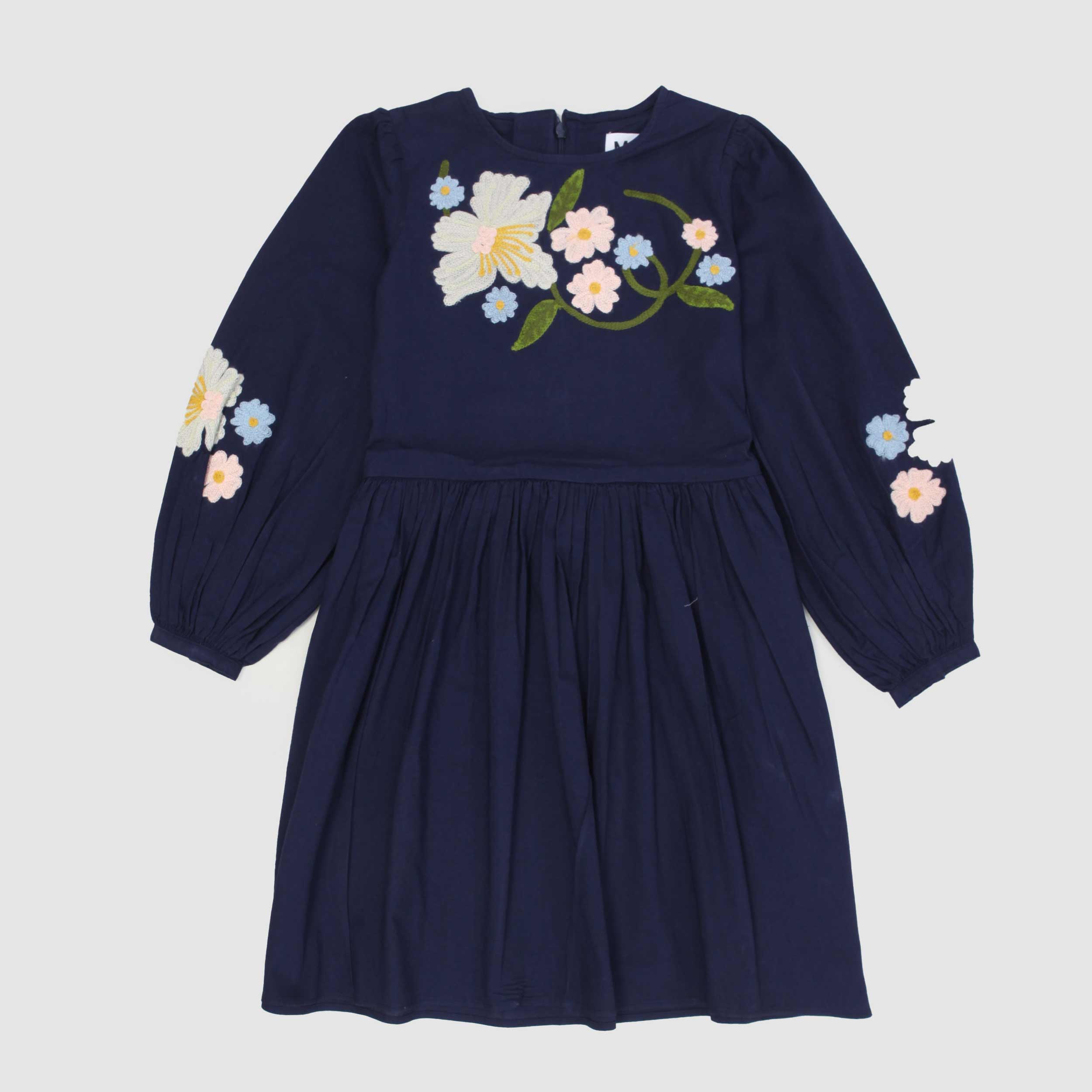 Abito Blu Con Ricami Floreali Firmato MOLO - annameglio.com abbigliamento moda