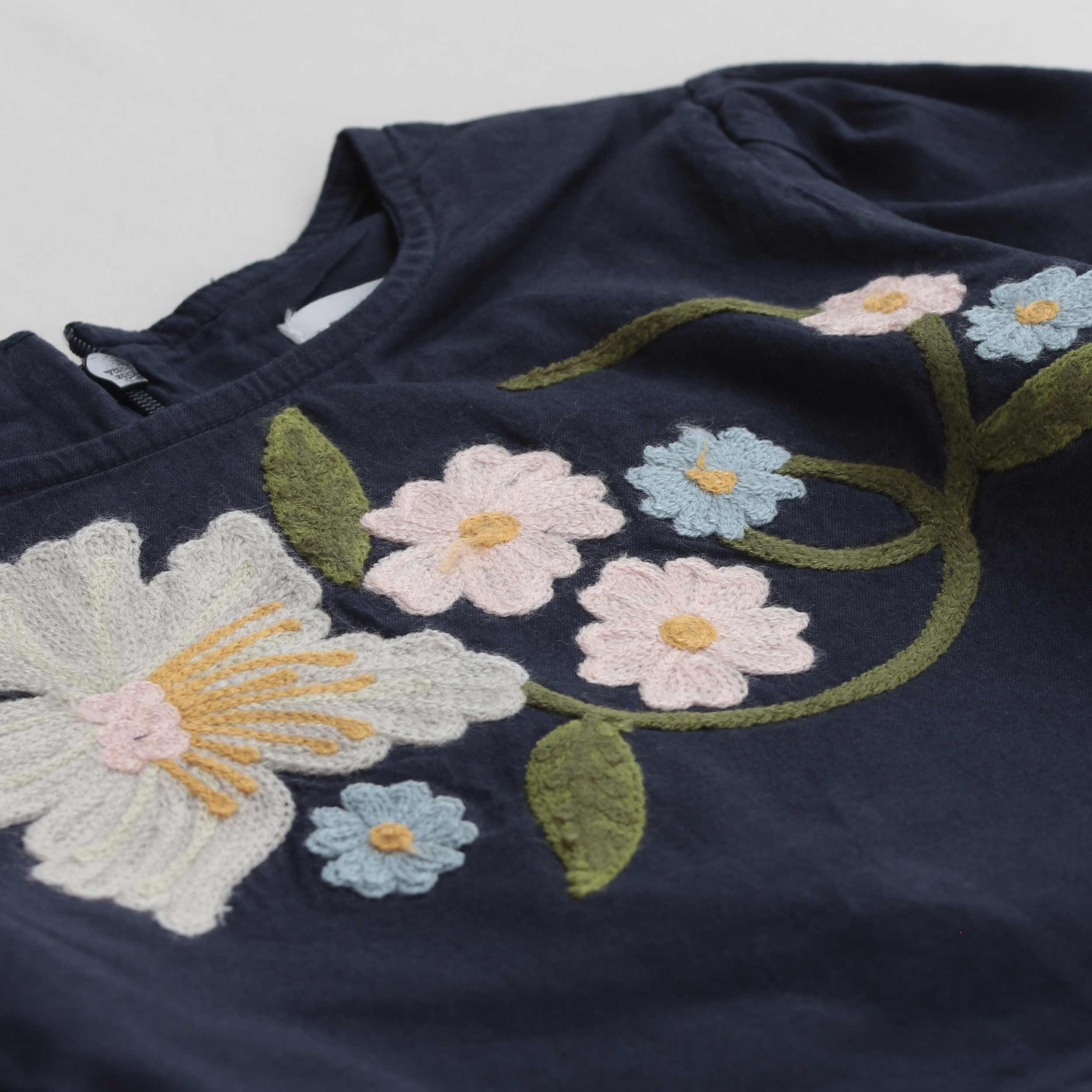 Abito Blu Con Ricami Floreali Firmato MOLO - annameglio.com abbigliamento moda