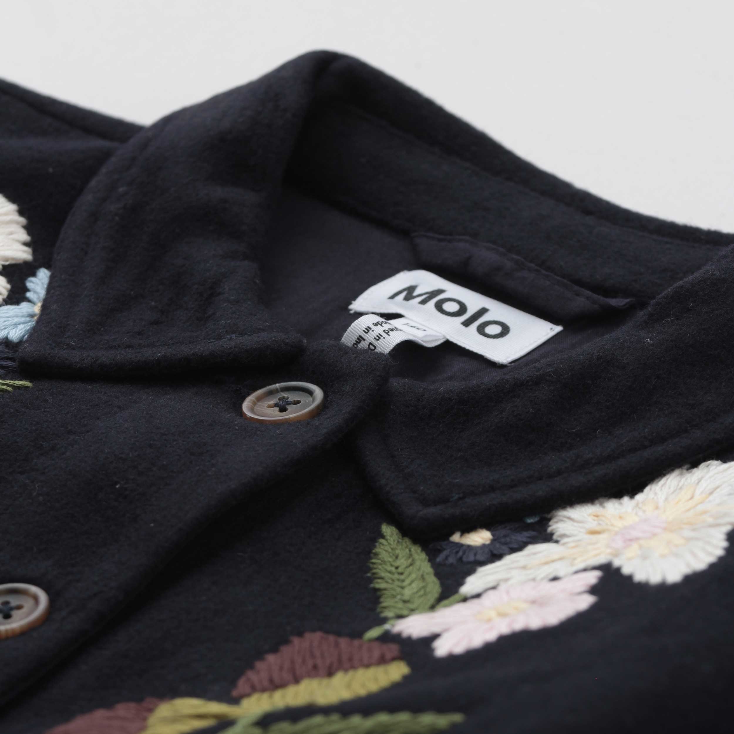 Giacca Nera Con Ricamo Floreale Firmata MOLO - annameglio.com abbigliamento moda