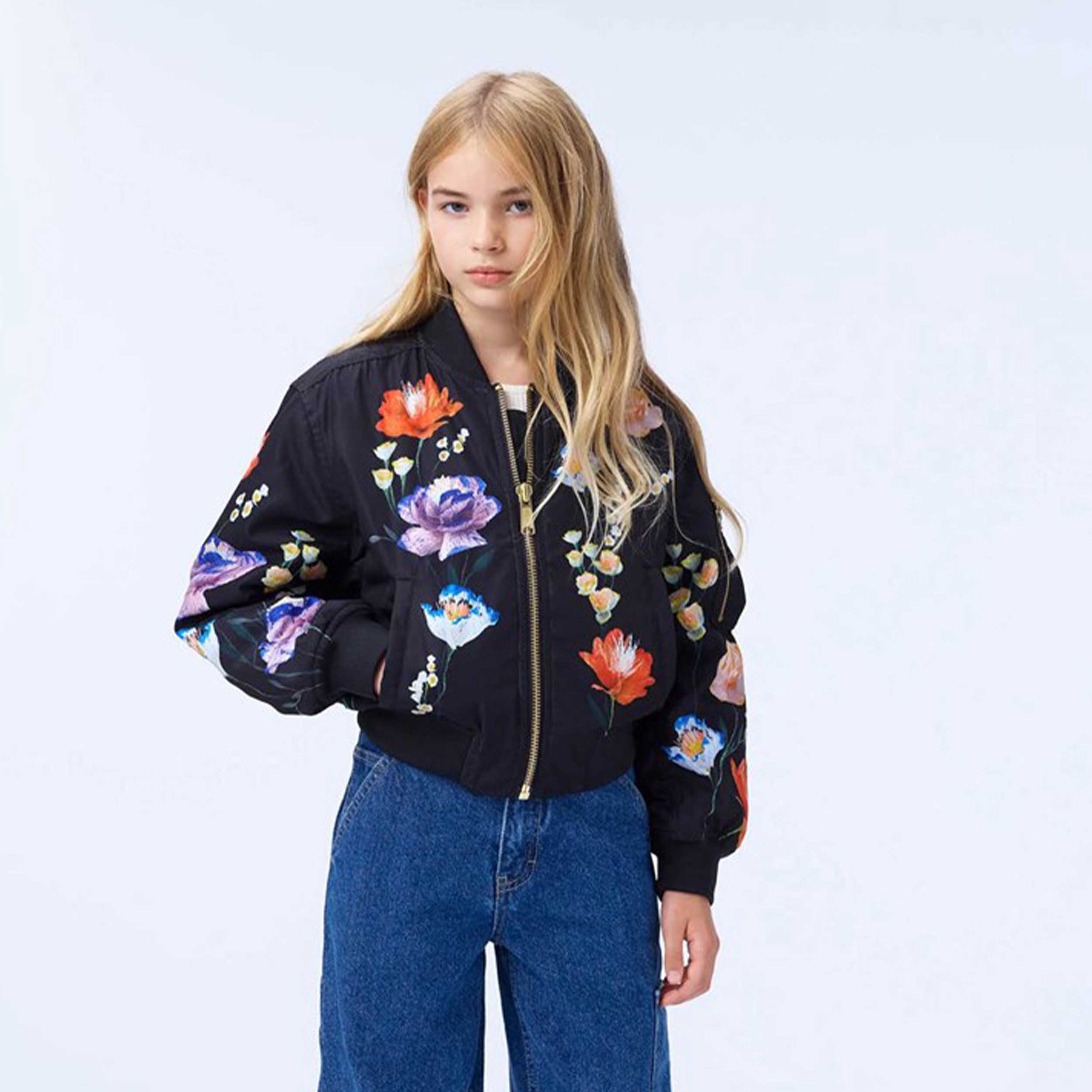 Bomber Nero Hedia Floreale Firmato MOLO - annameglio.com abbigliamento moda