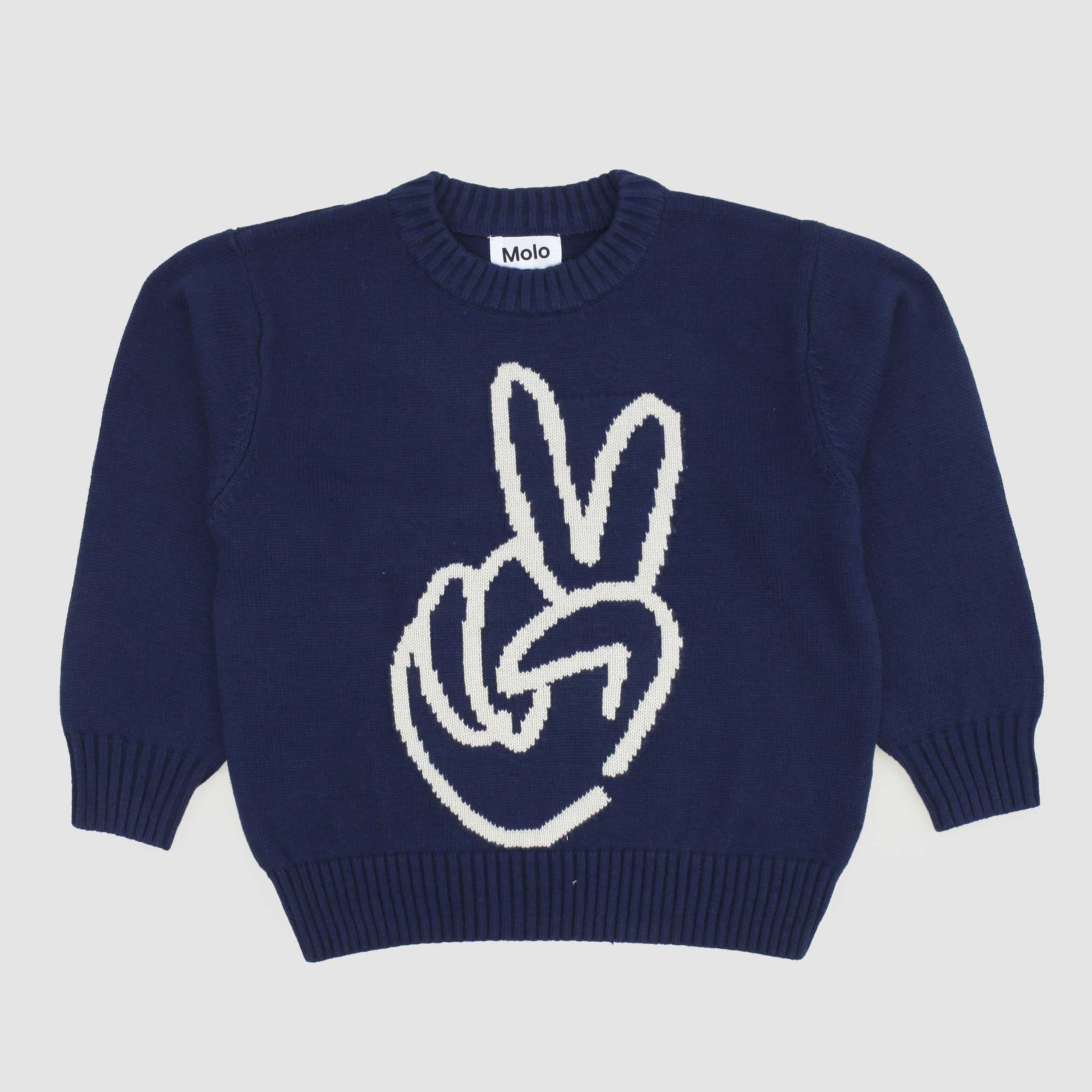 Maglioncino Indaco Con Stampa Firmato MOLO - annameglio.com abbigliamento moda