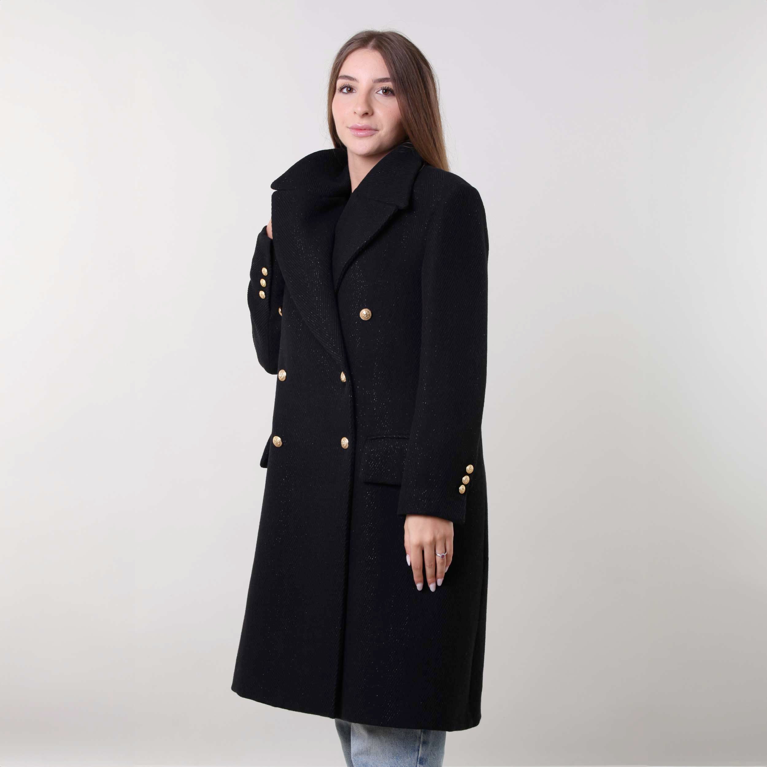 Cappotto Nero Con Bottoni Oro Firmato BALMAIN - annameglio.com abbigliamento moda
