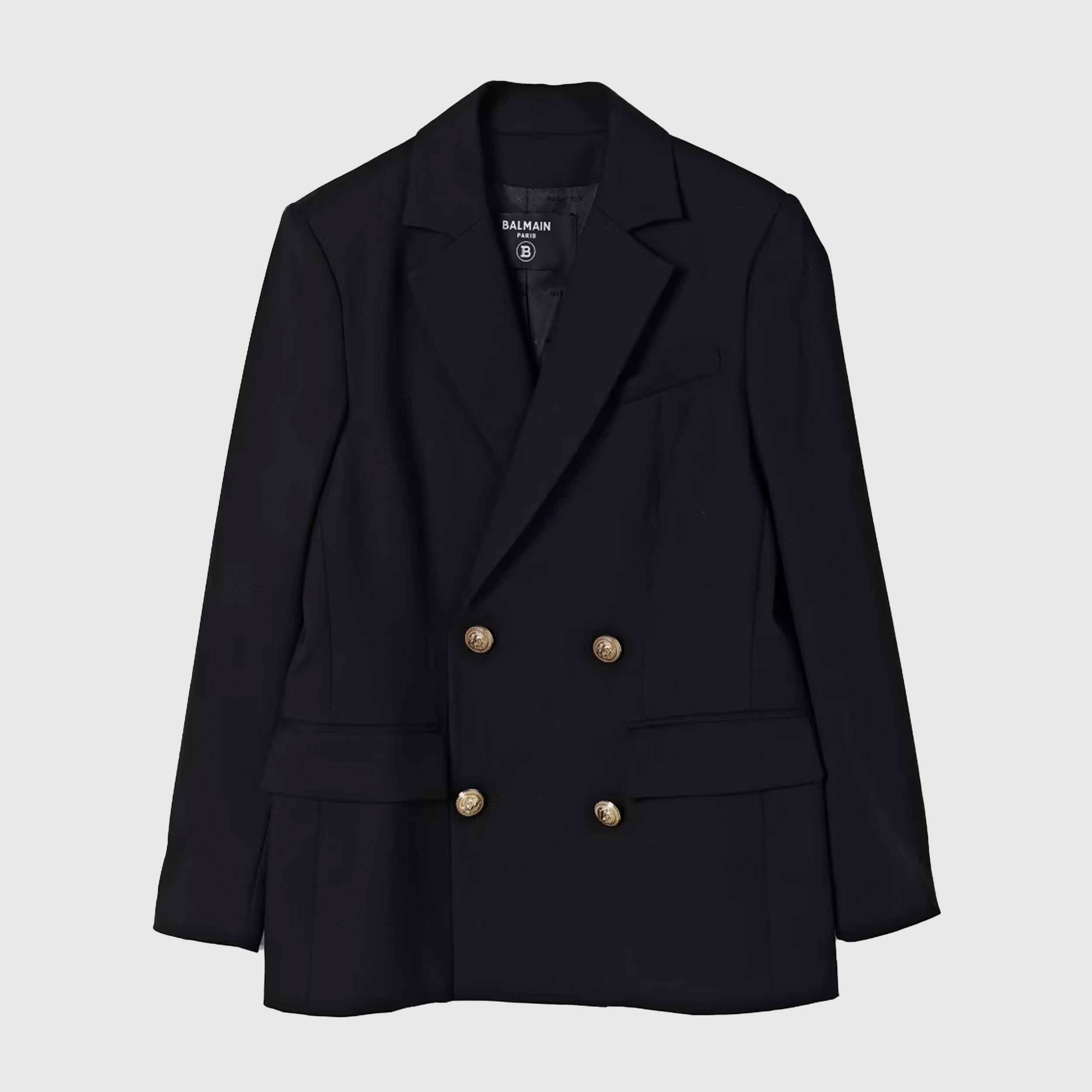 Giacca Nera E Quattro Bottoni Oro Firmata BALMAIN - annameglio.com abbigliamento moda