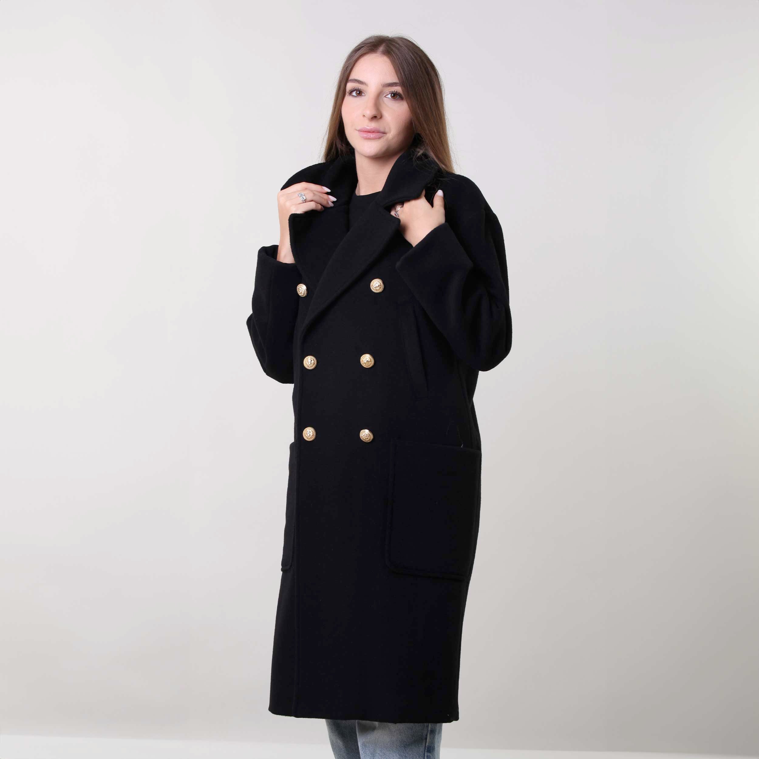 Cappotto Nero Con Bottoni Firmato BALMAIN - annameglio.com abbigliamento moda
