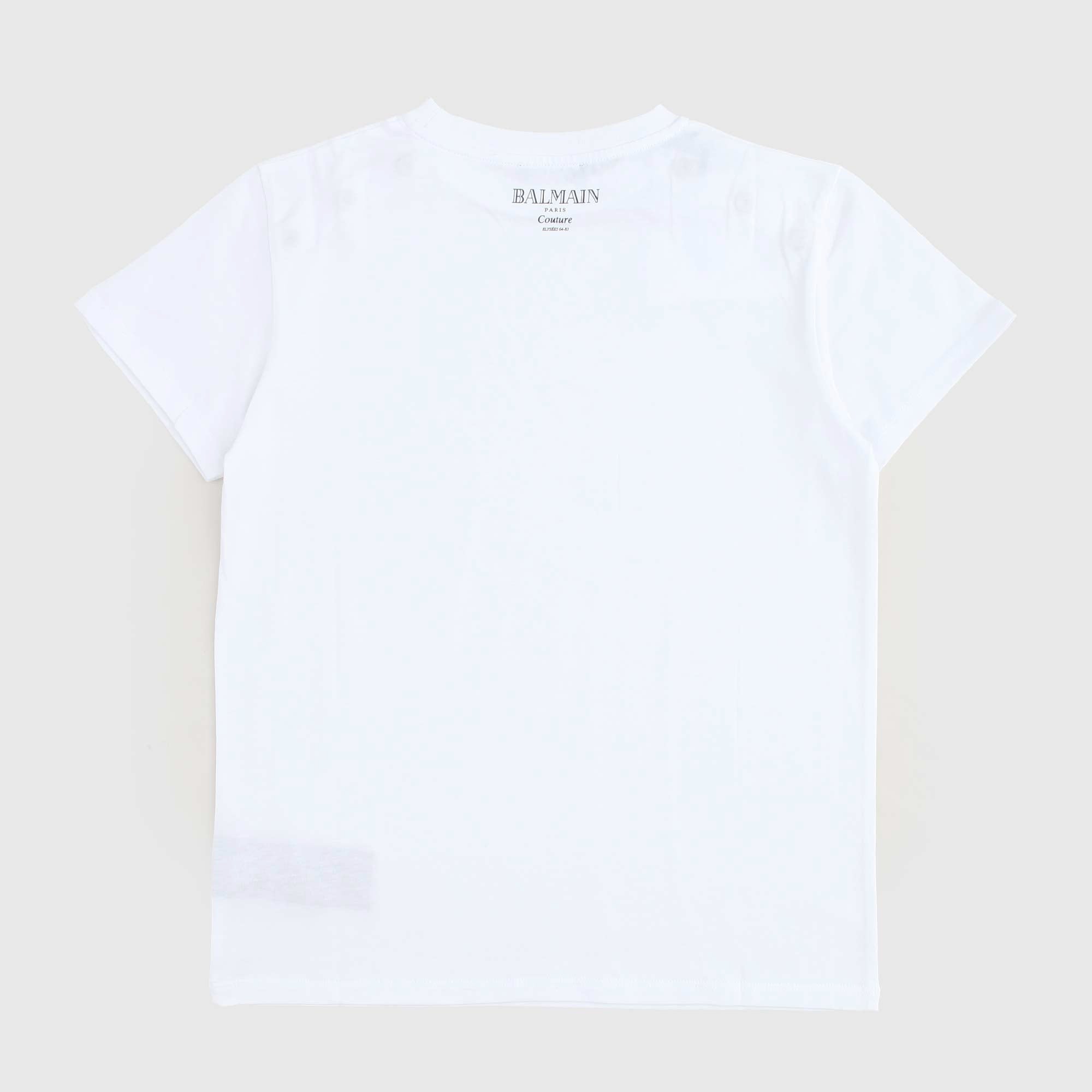 T-shirt Bianca Con Bottoni Oro Firmata BALMAIN - annameglio.com abbigliamento moda