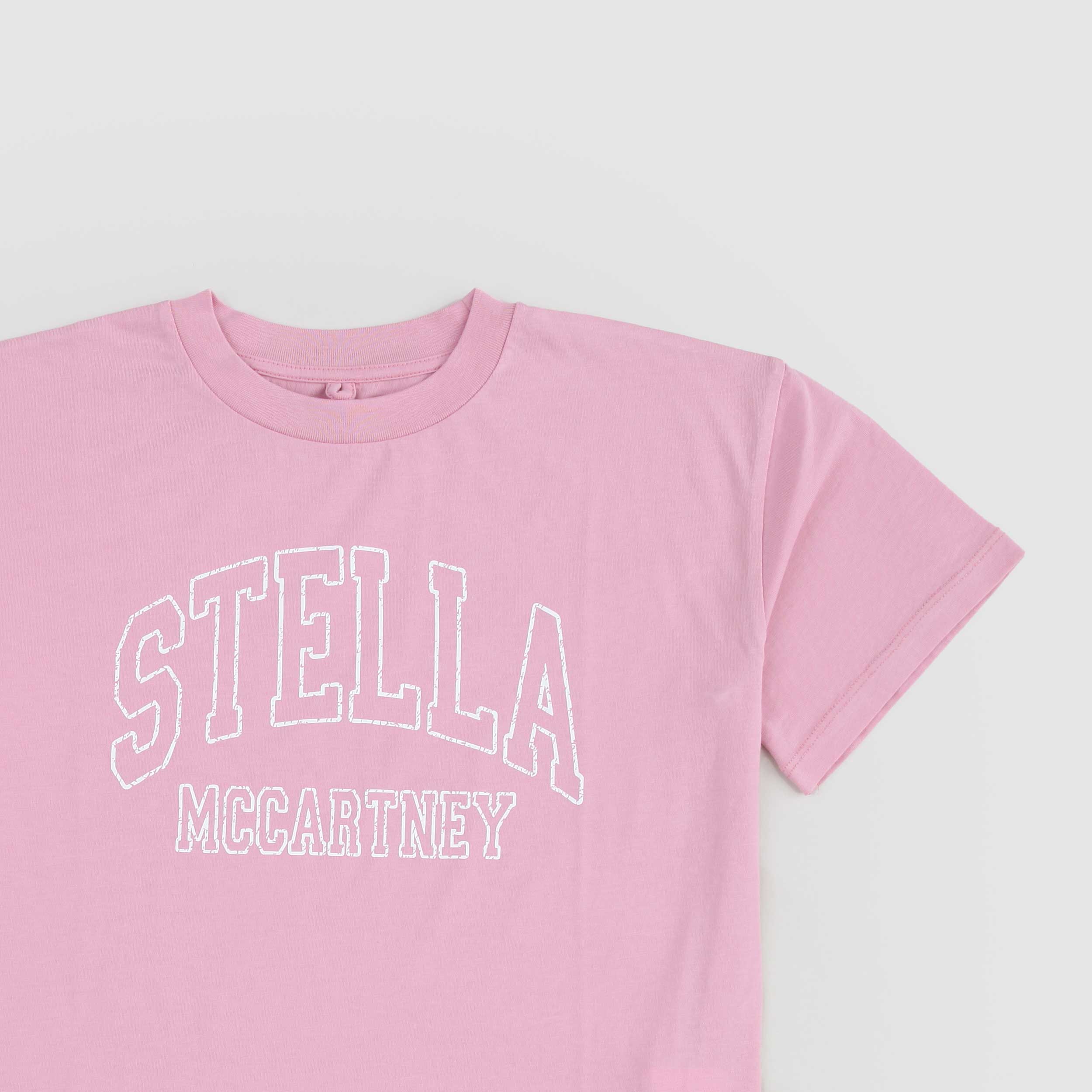 T-shirt Rosa Logo Bianco Firmata STELLA MCCARTNEY - annameglio.com abbigliamento moda
