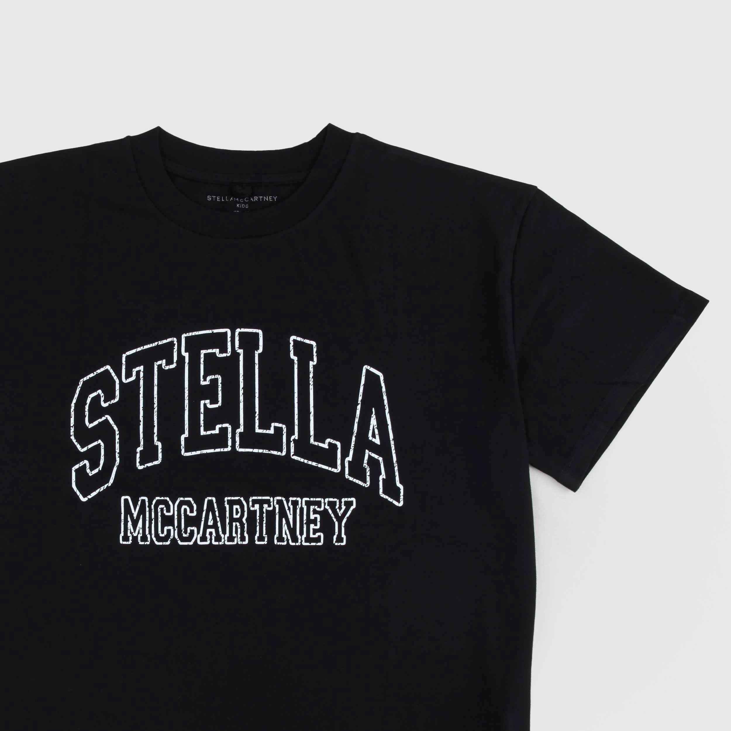 T-Shirt Nera Logo Bianco Firmata STELLA MCCARTNEY - annameglio.com abbigliamento moda