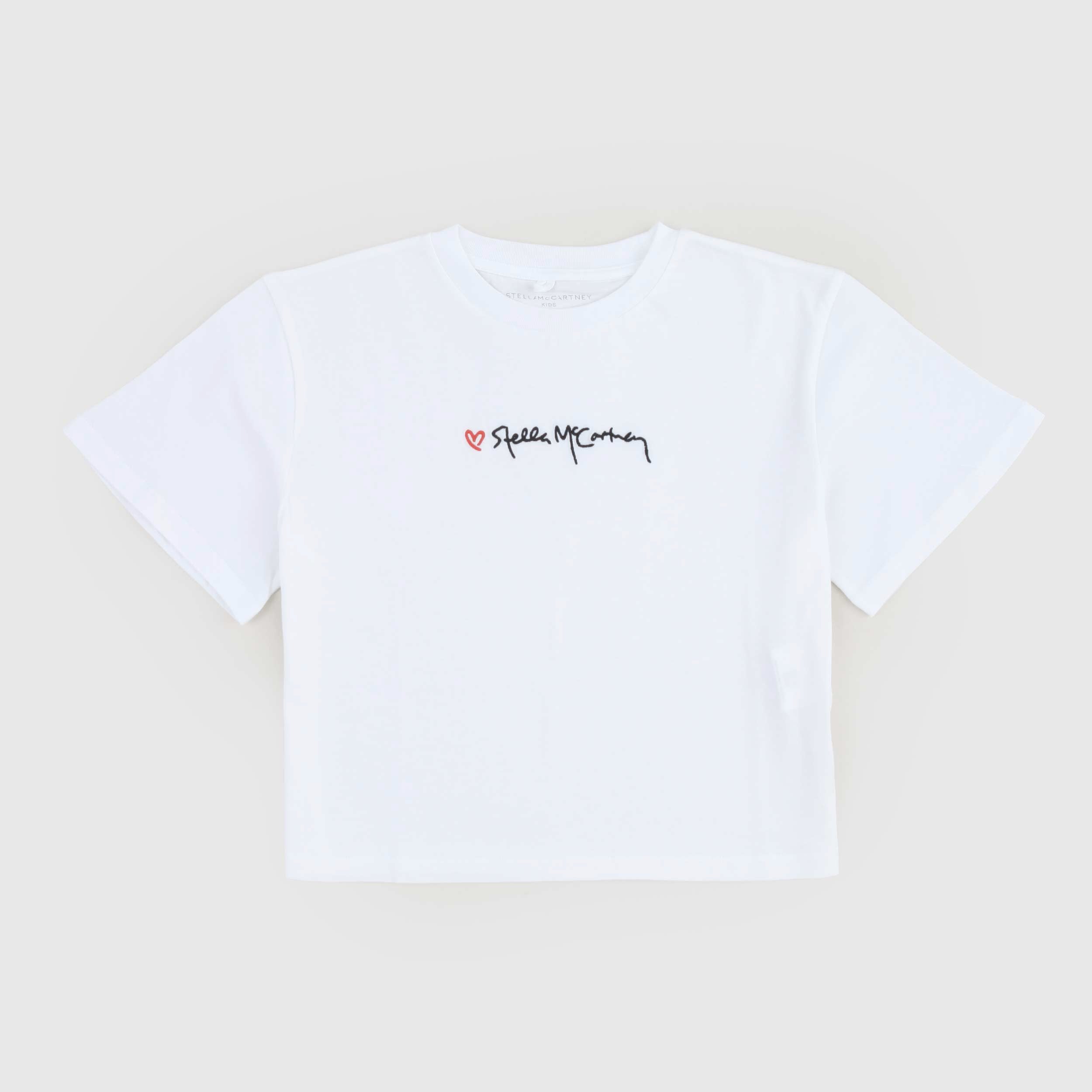 T-shirt Bianca Logo Nero Firmata STELLA MCCARTNEY - annameglio.com abbigliamento moda