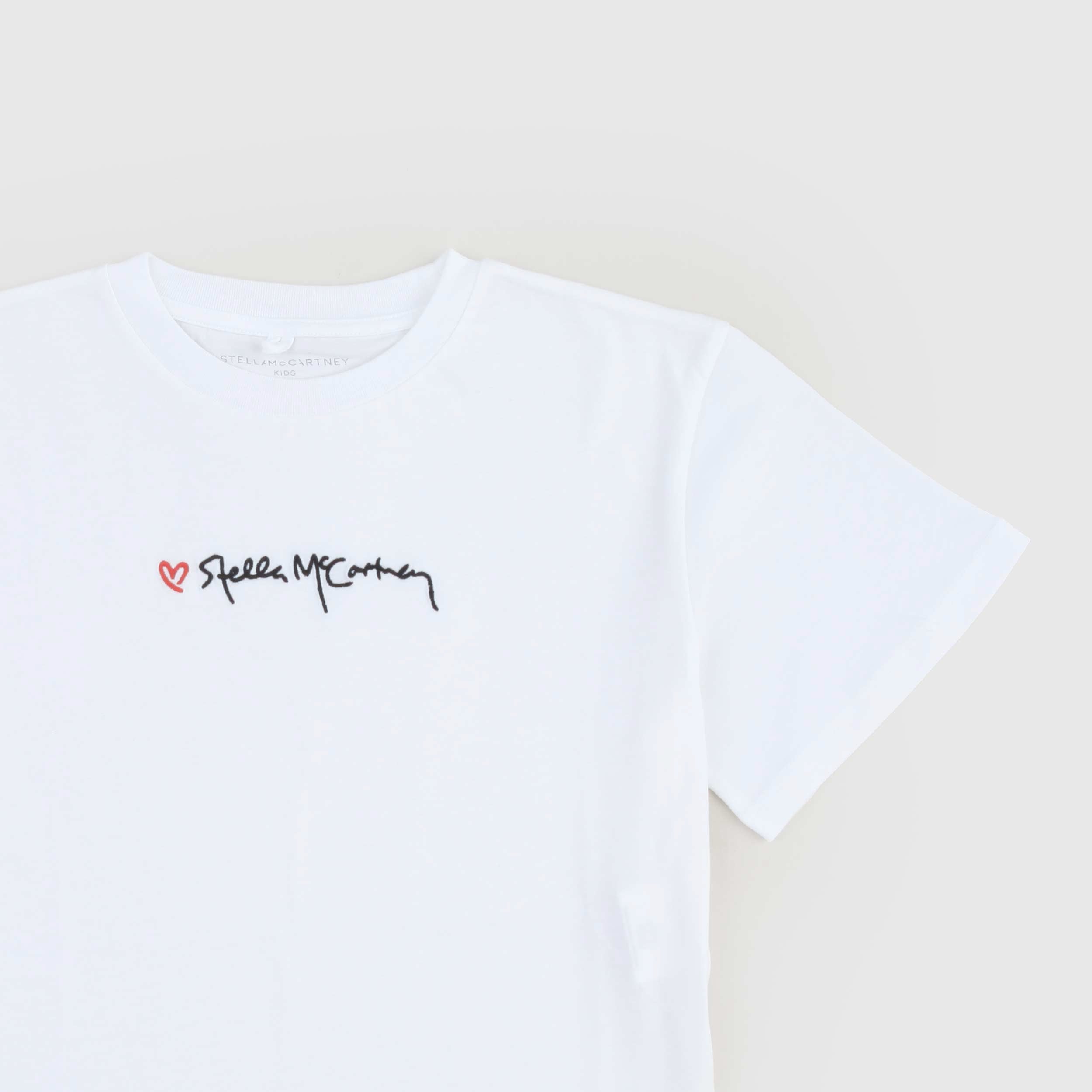 T-shirt Bianca Logo Nero Firmata STELLA MCCARTNEY - annameglio.com abbigliamento moda