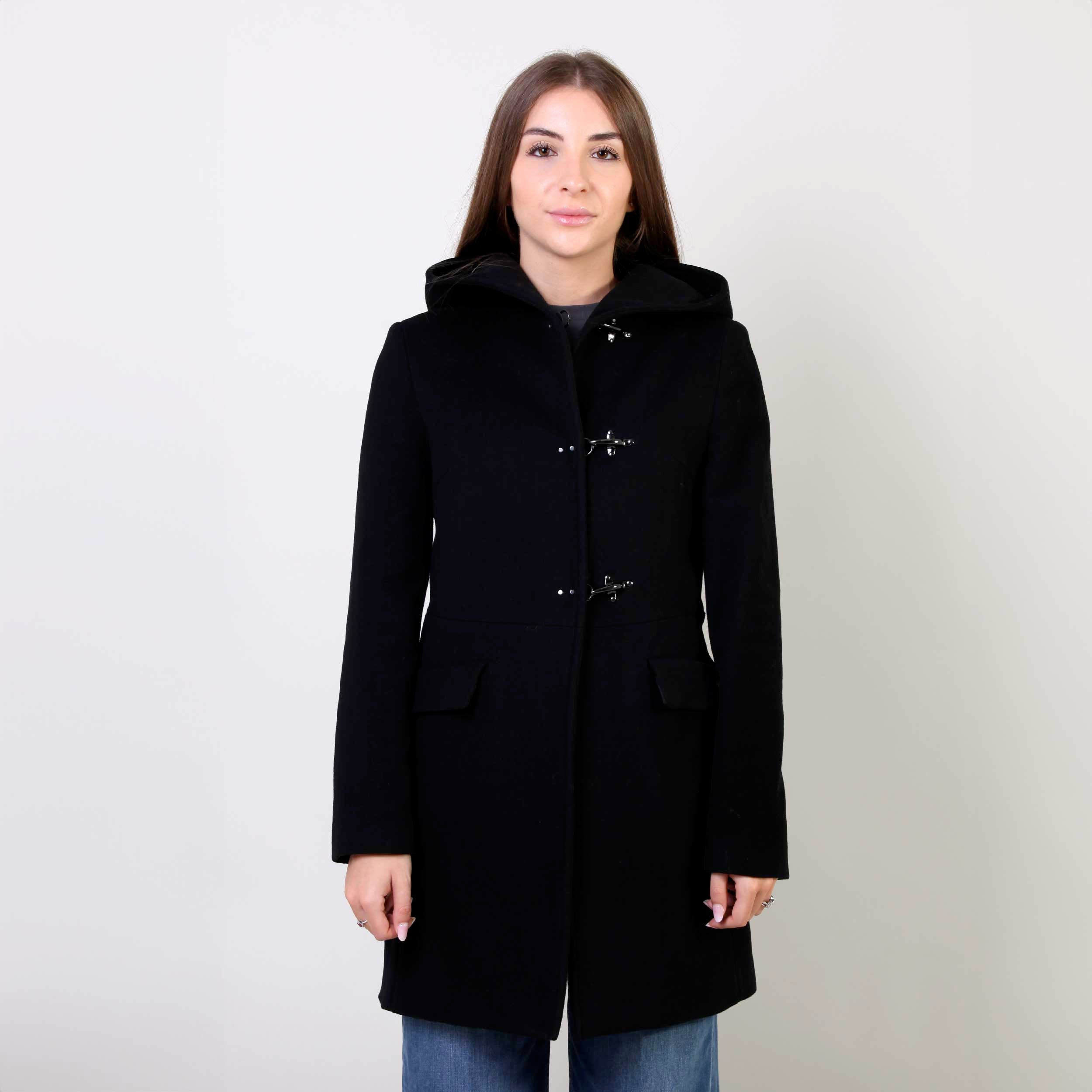 Cappotto Nero Con Moschettoni Firmato FAY JUNIOR - annameglio.com abbigliamento moda