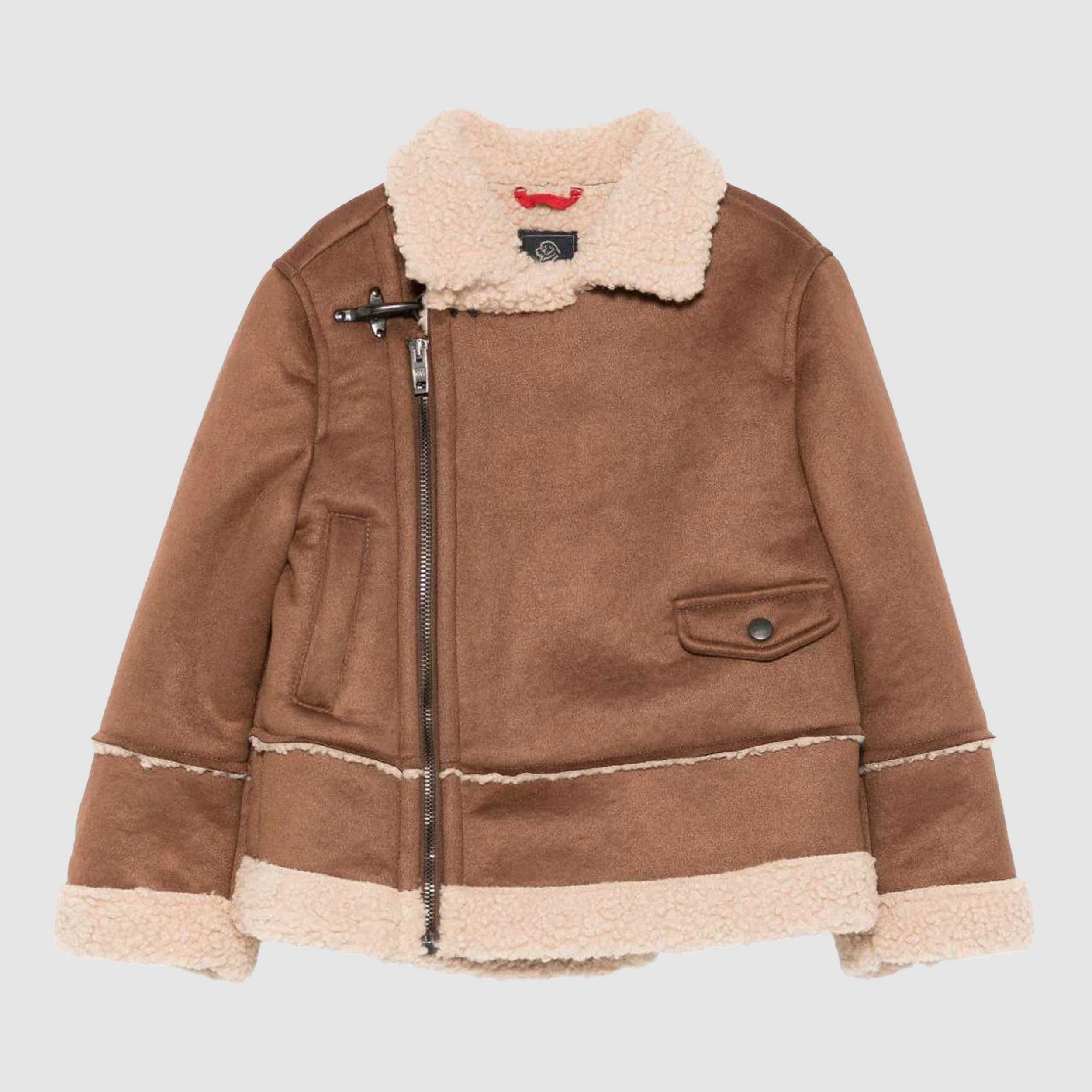 Brown Jacket and Shearling Collar by FAY JUNIOR