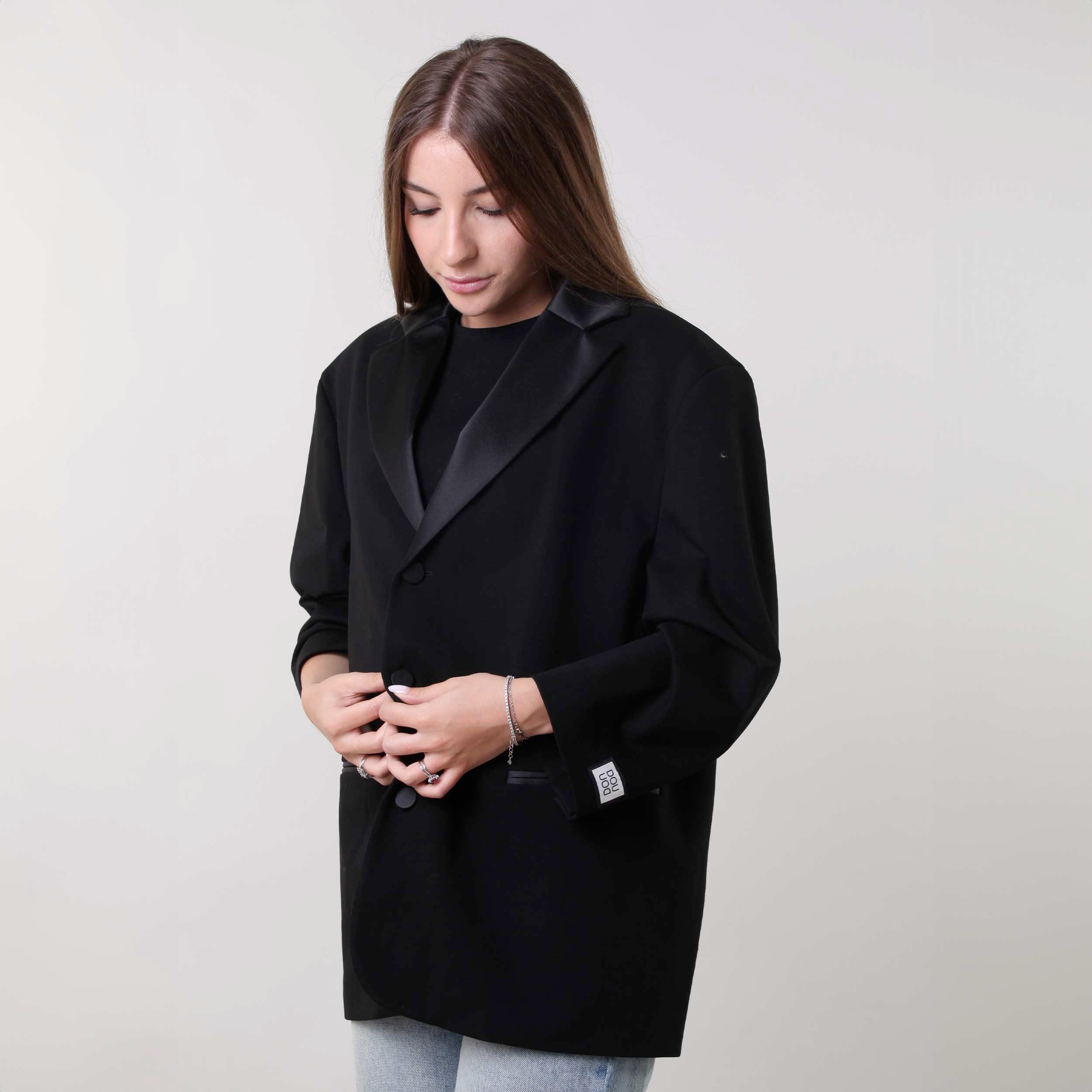 Blazer Nero A Tre Bottoni Firmato DOUUOD - annameglio.com abbigliamento moda