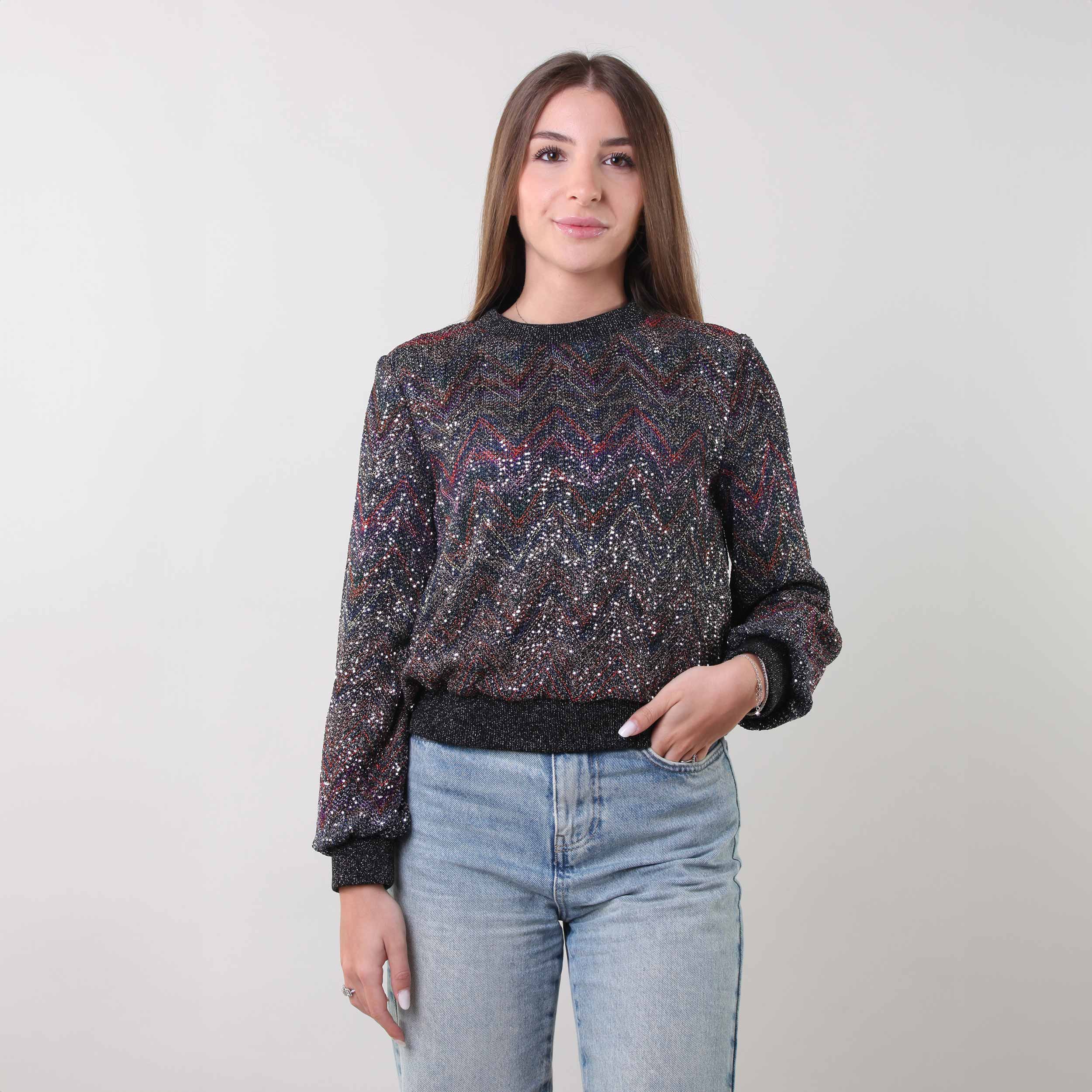 Felpa Zig-Zag Multicolore Firmata MISSONI - annameglio.com abbigliamento moda