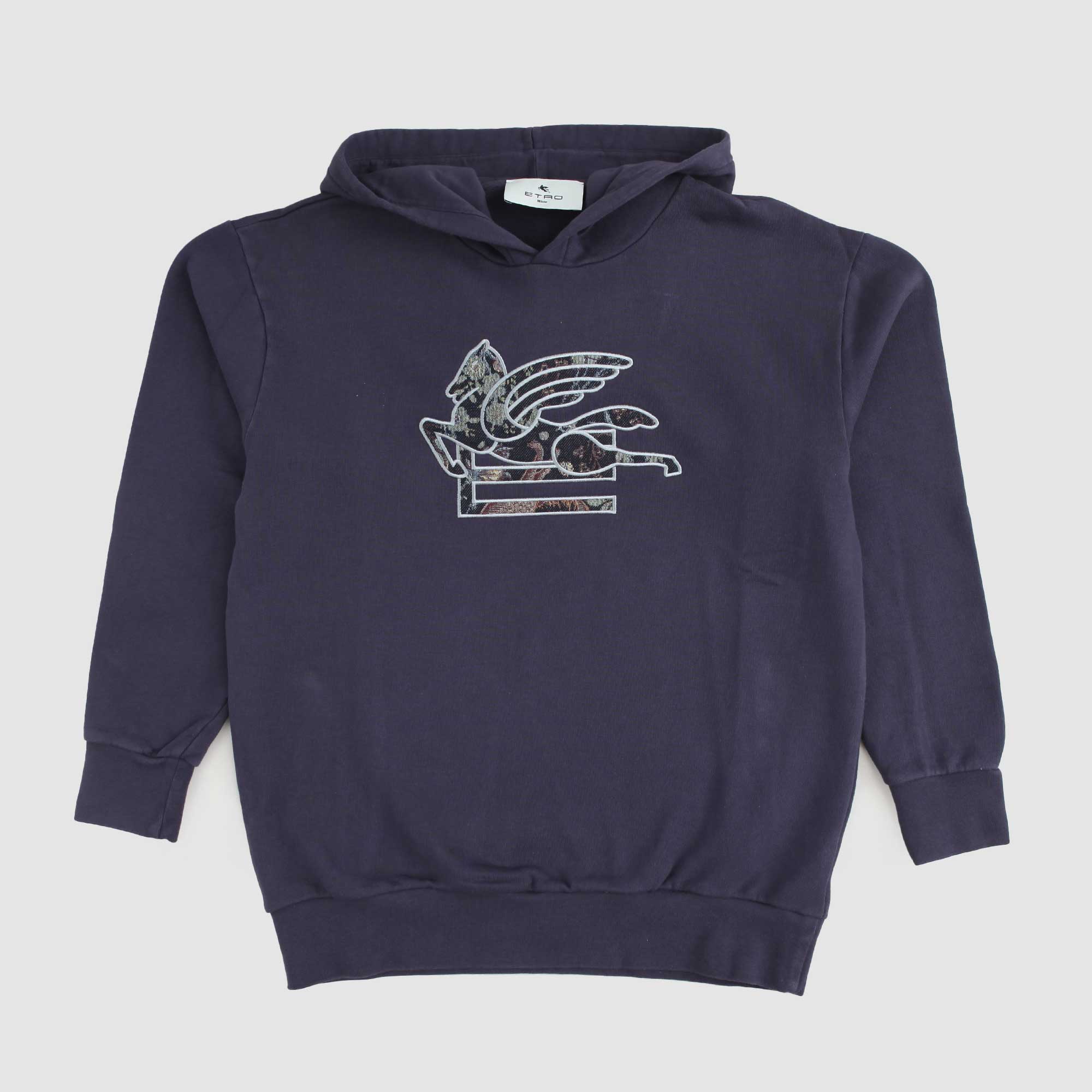 Felpa Blu Con Cappuccio E Logo Firmata ETRO - annameglio.com abbigliamento moda