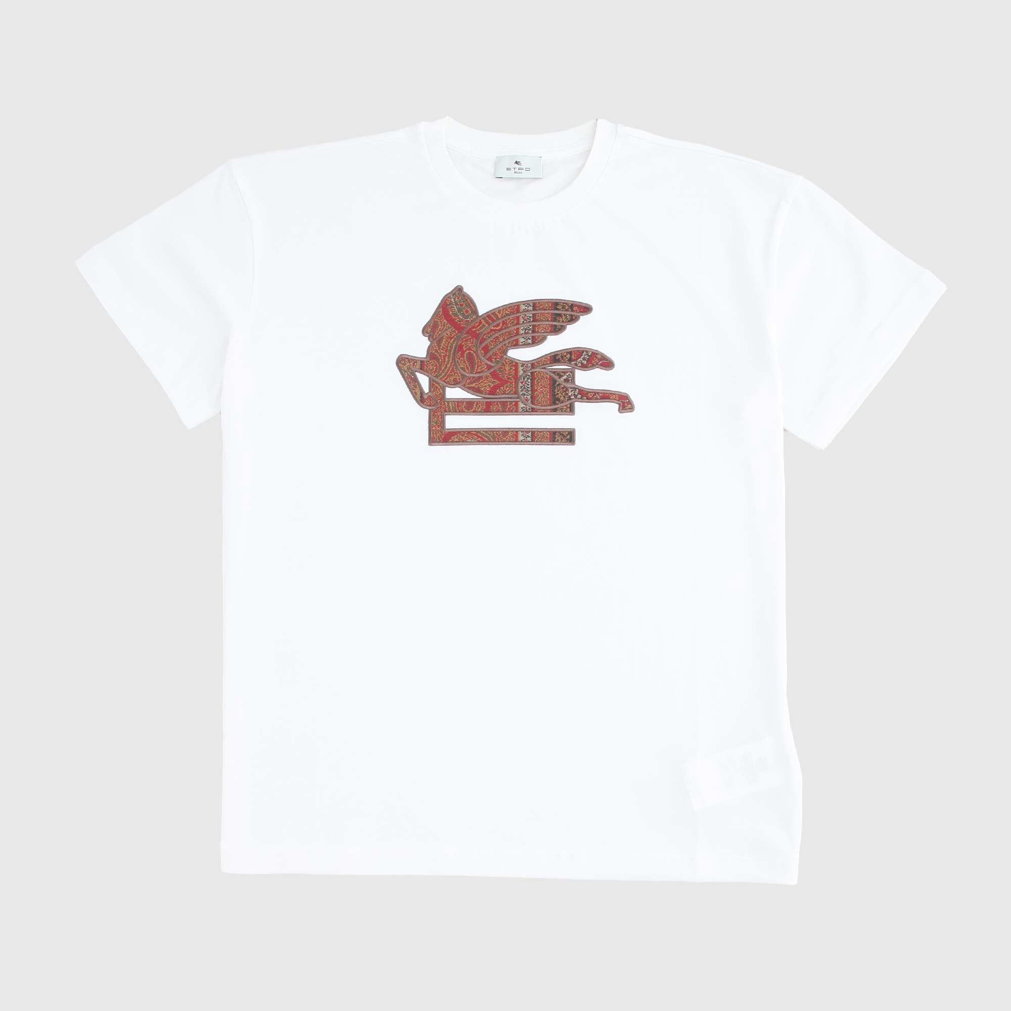 T-shirt Bianca Con Logo In Rilievo Firmata ETRO - annameglio.com abbigliamento moda