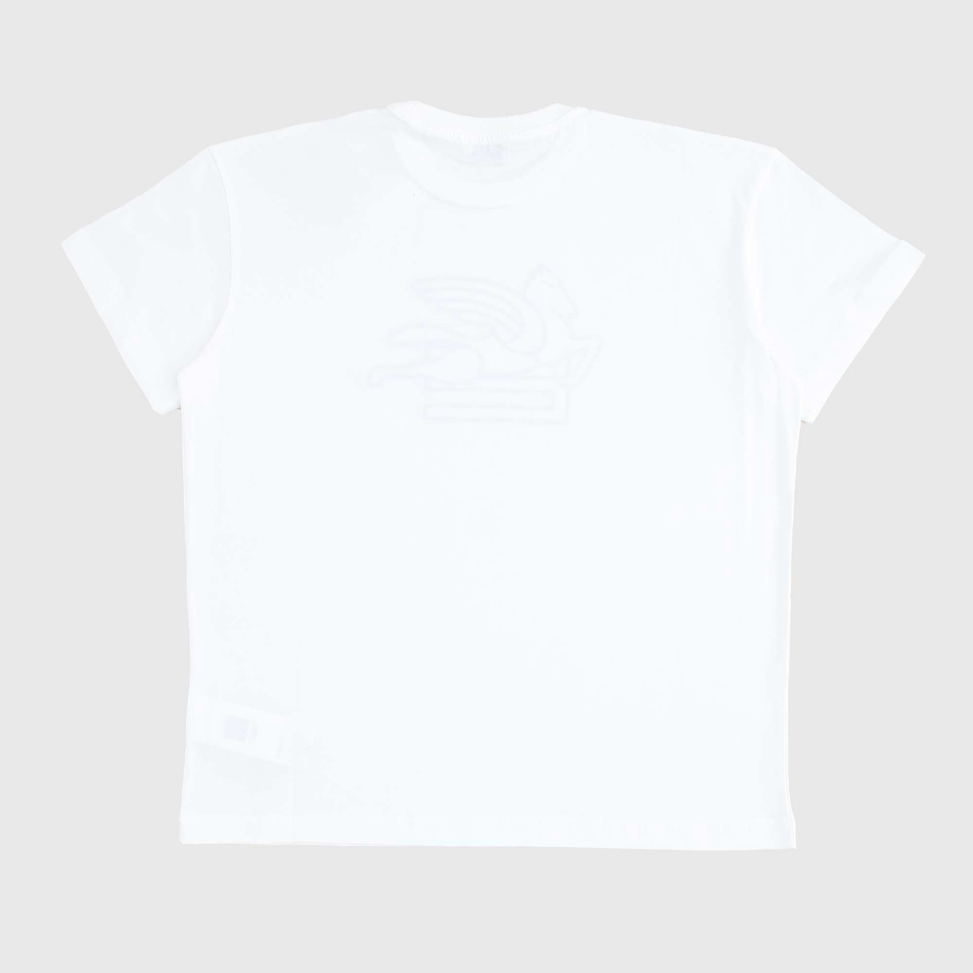 T-shirt Bianca Con Logo In Rilievo Firmata ETRO - annameglio.com abbigliamento moda