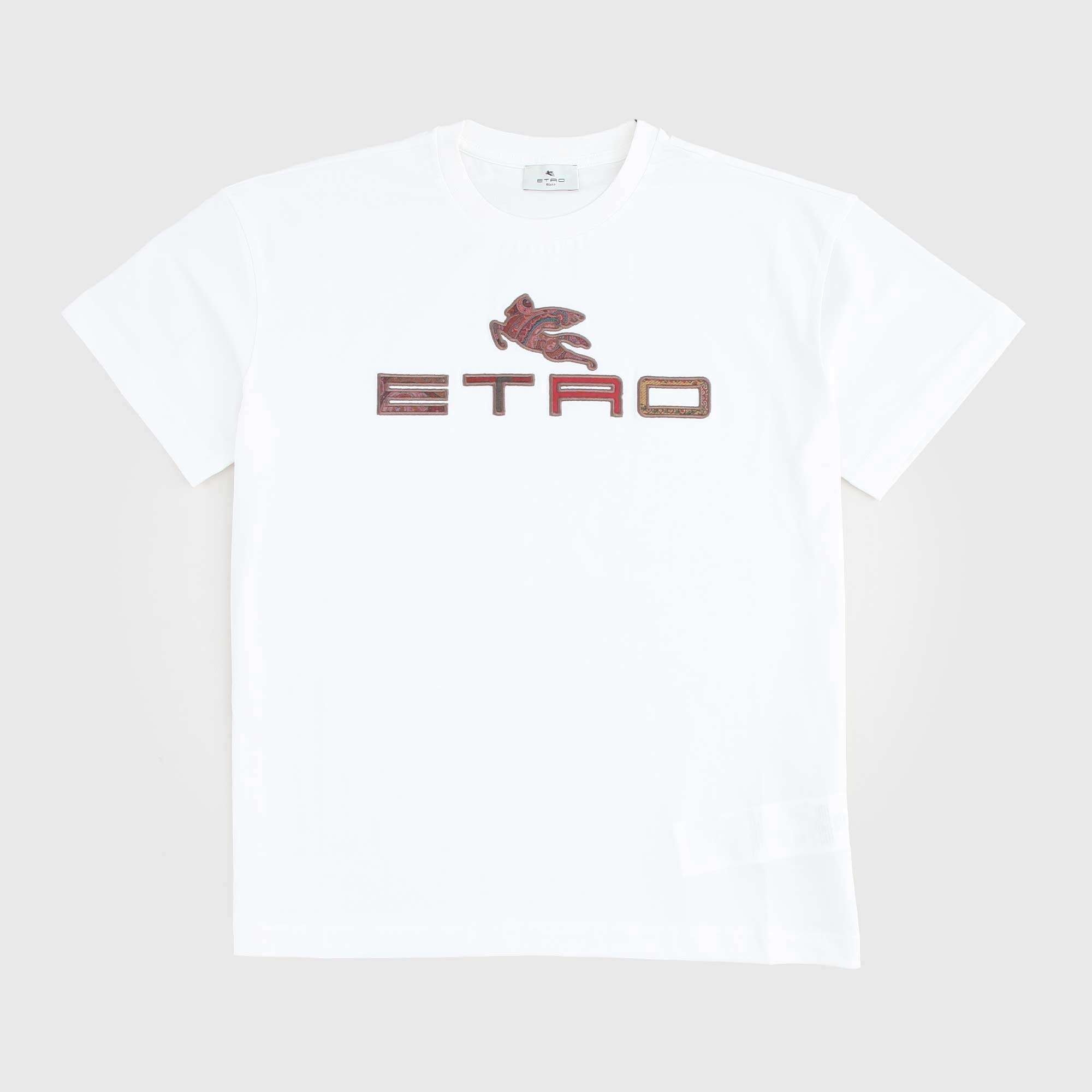 T-shirt Bianca Con Logo Bordeaux Firmata ETRO - annameglio.com abbigliamento moda