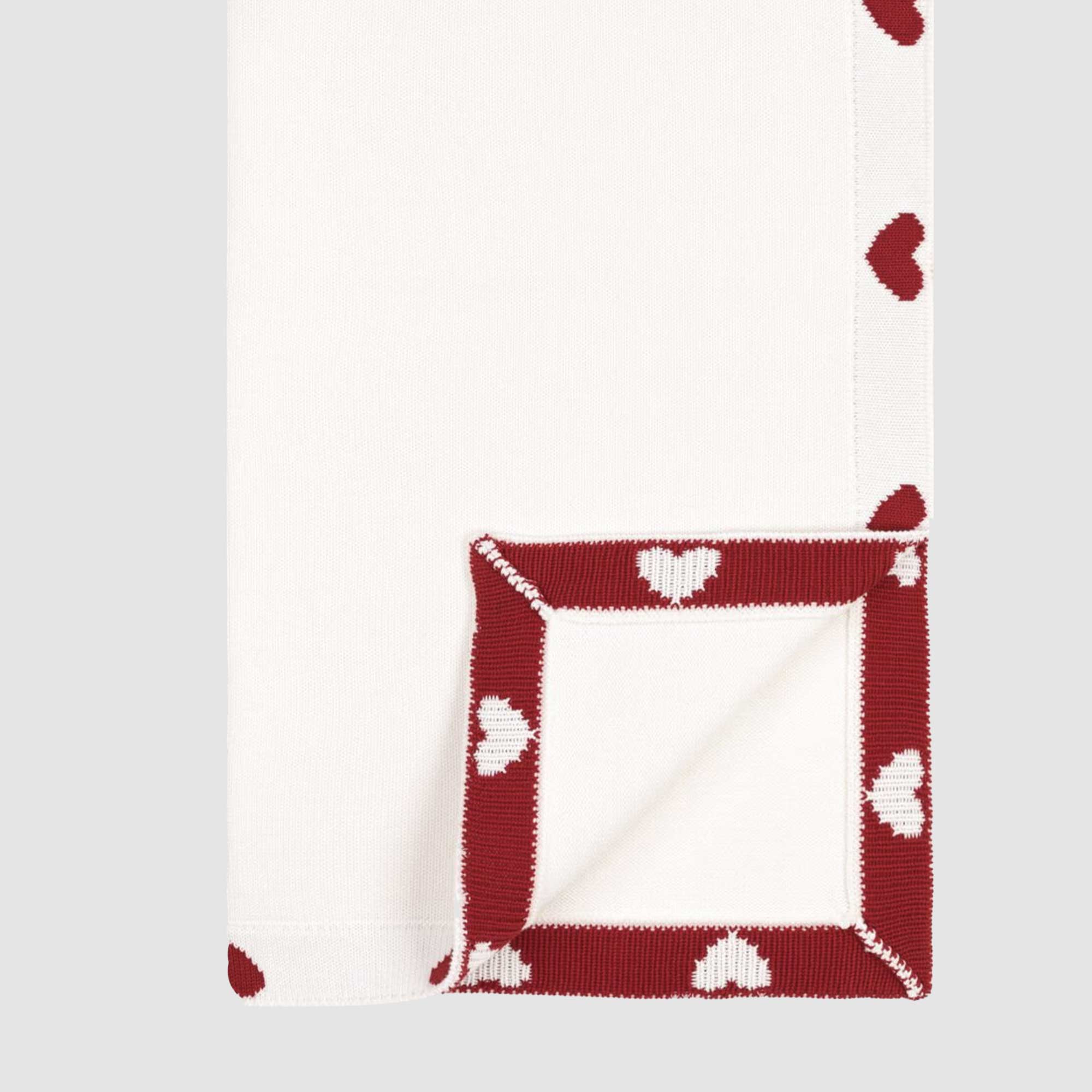 Coperta Bianca E Cuori Rossi Firmata PETIT BATEAU - annameglio.com abbigliamento moda