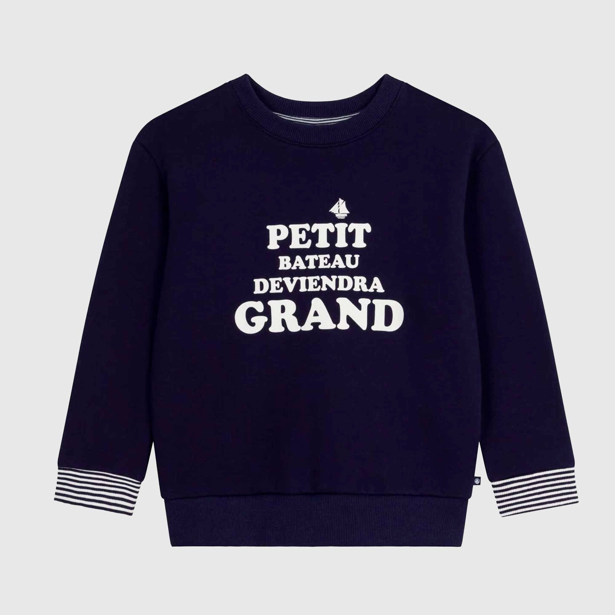 Felpa Blu In Cotone Con Stampa By PETIT BATEAU - annameglio.com abbigliamento moda