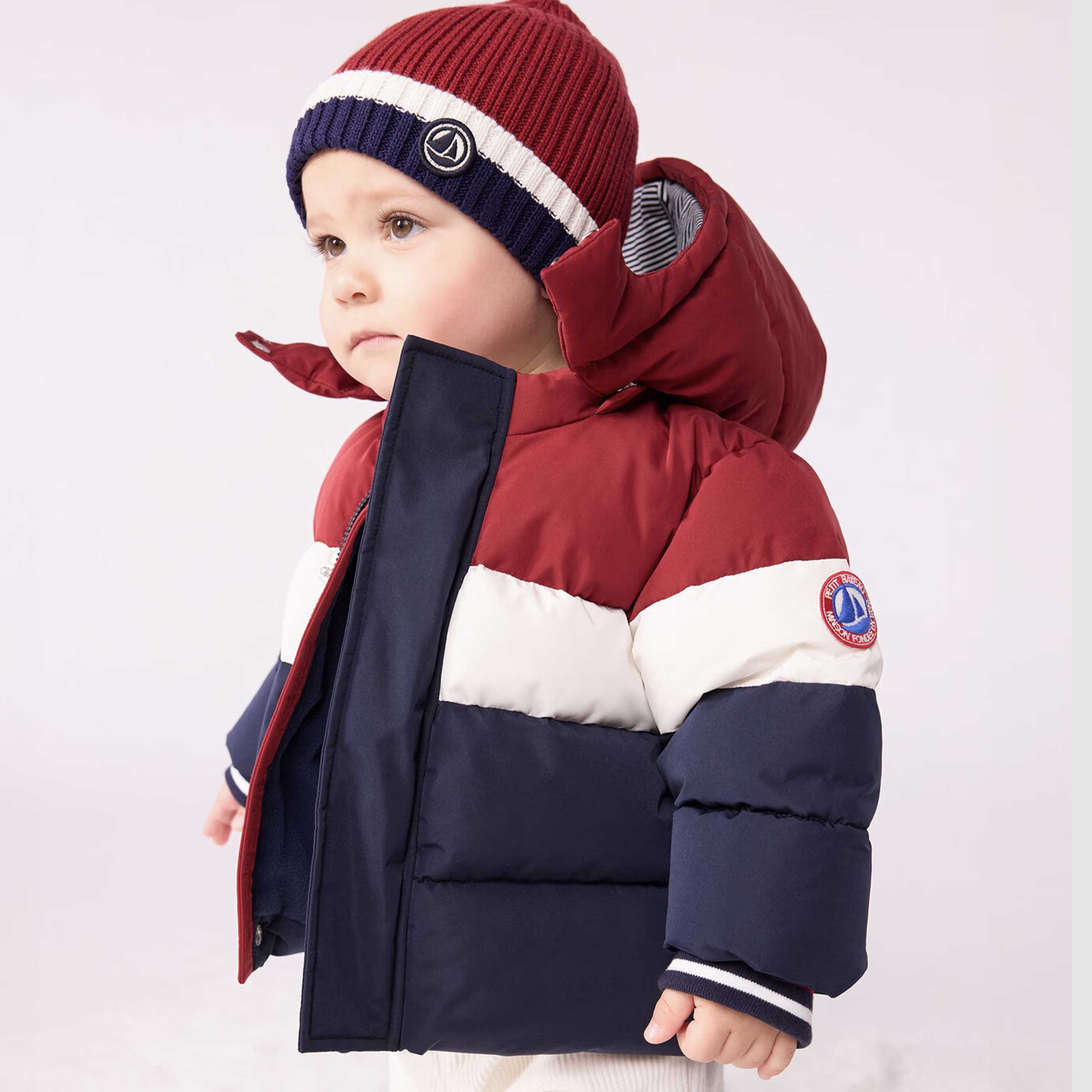 Piumino Tricolore Con Logo Firmato PETIT BATEAU - annameglio.com abbigliamento moda