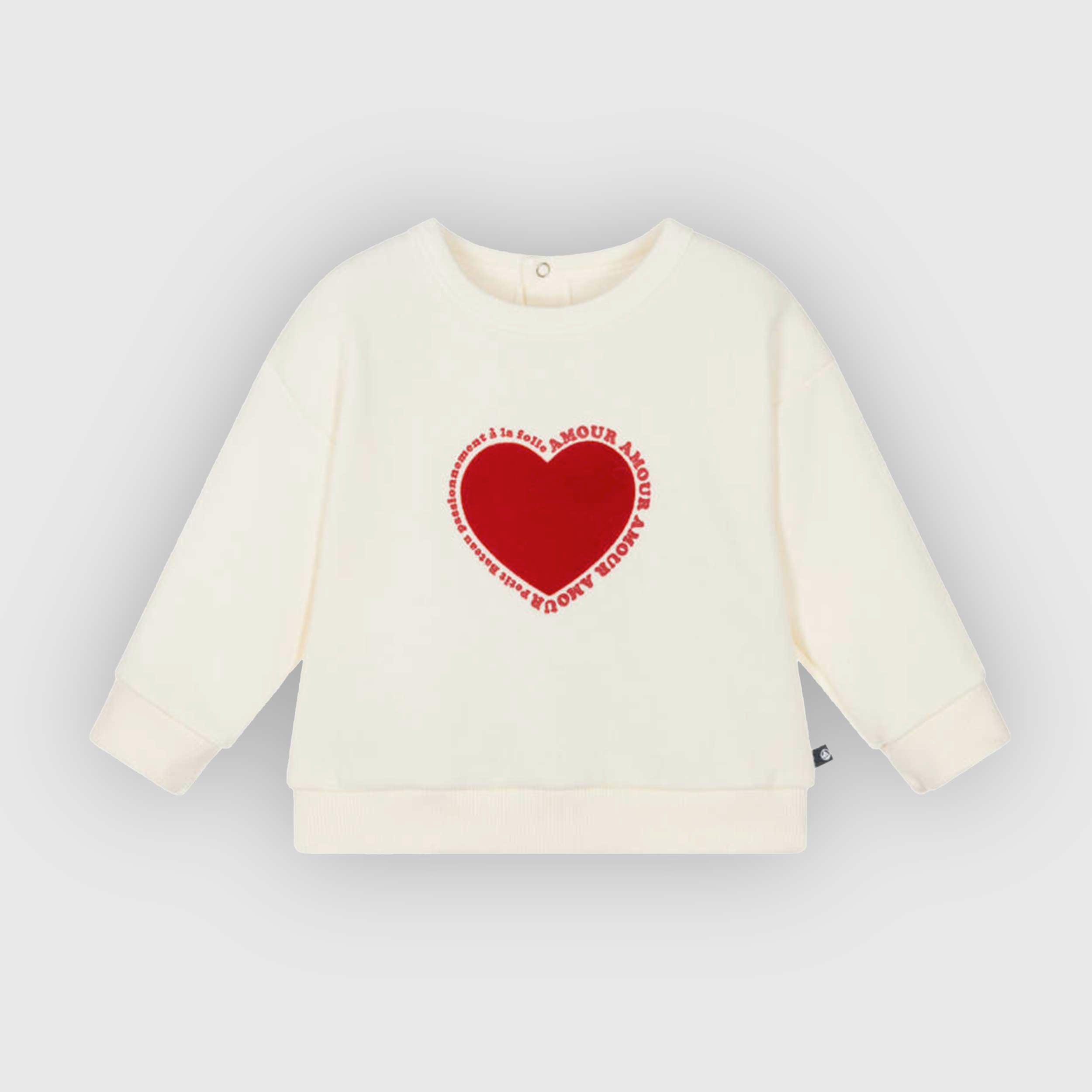 Felpa In Cotone Con Cuore Firmata PETIT BATEAU - annameglio.com abbigliamento moda