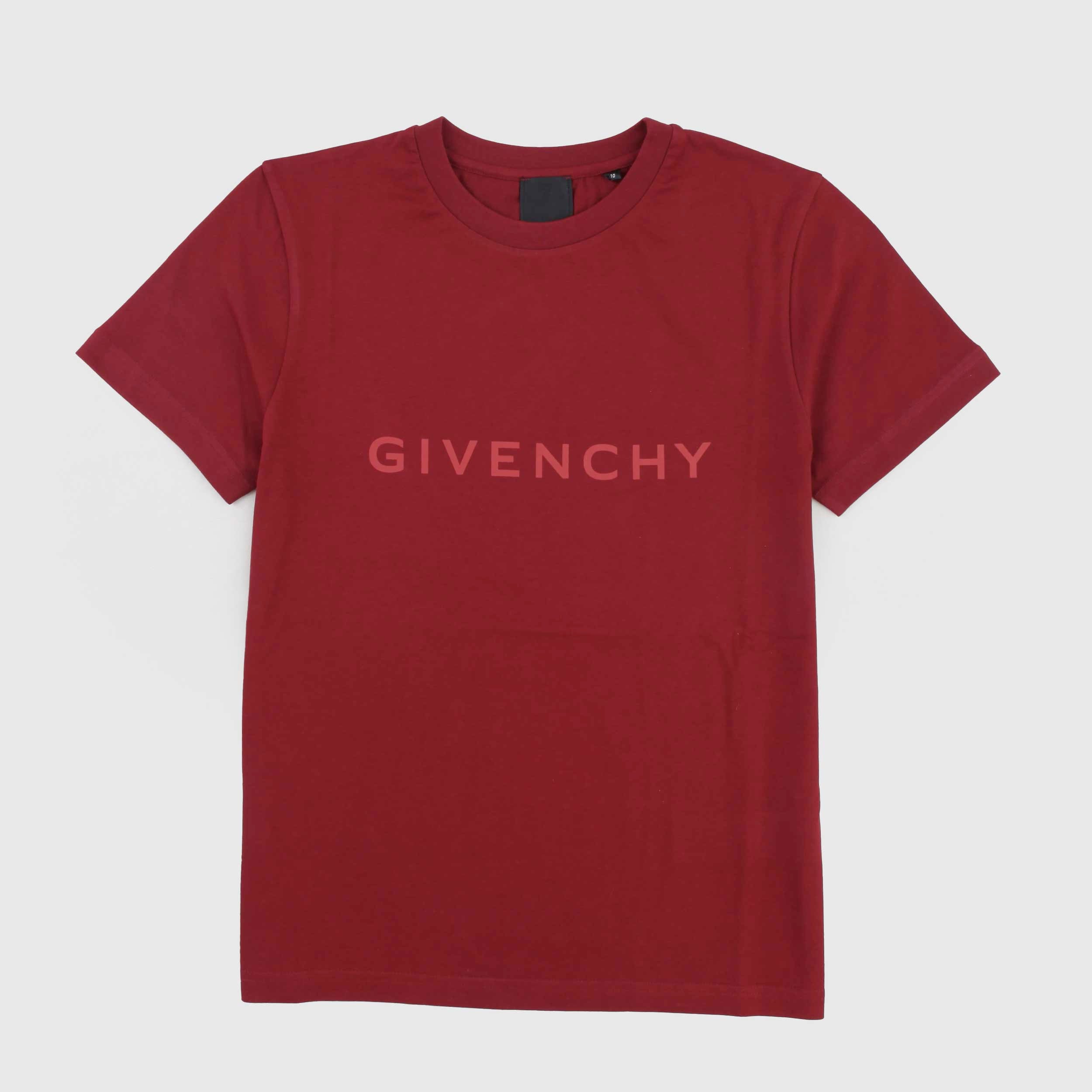 T-shirt Bordeaux Con Scritta Firmata GIVENCHY - annameglio.com abbigliamento moda