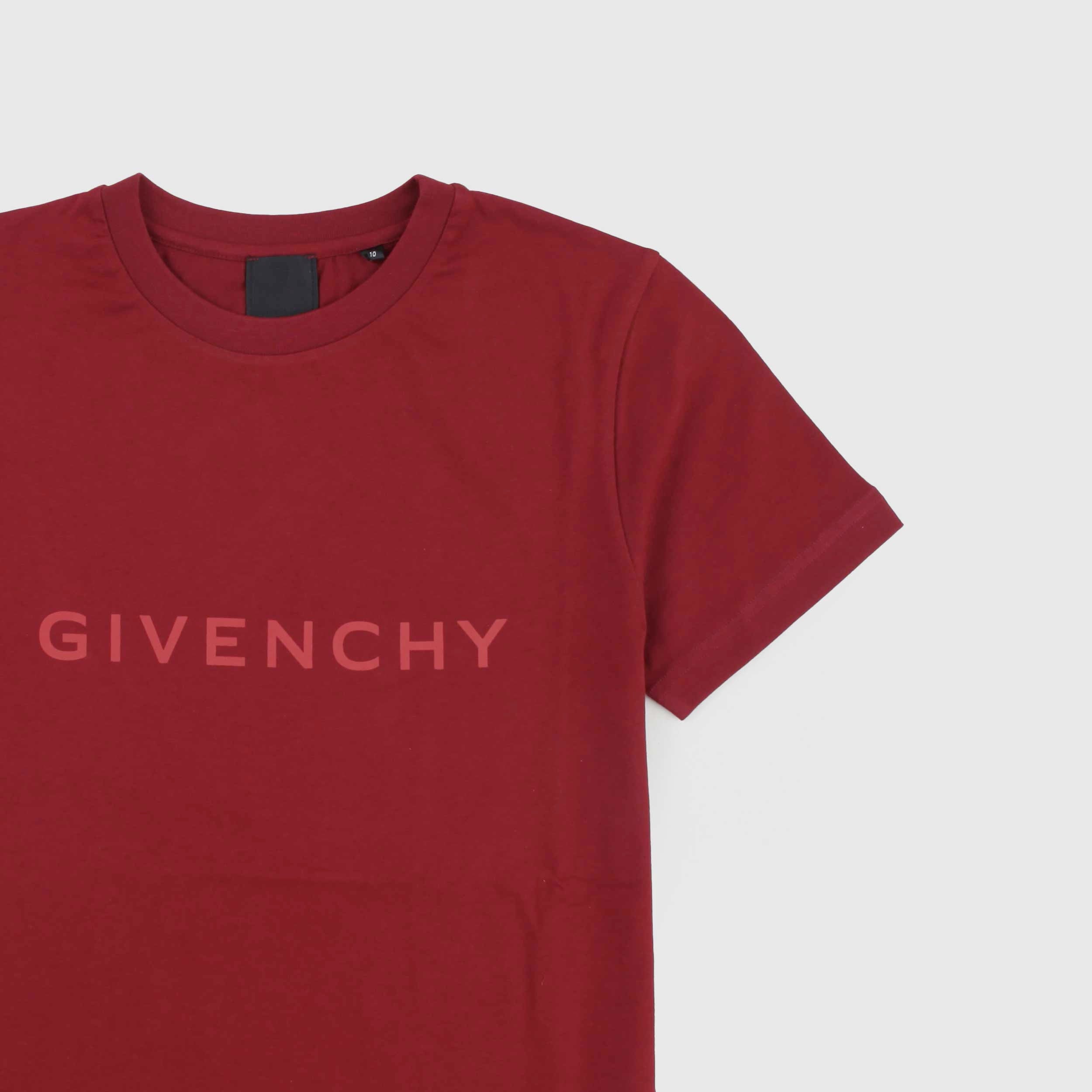 T-shirt Bordeaux Con Scritta Firmata GIVENCHY - annameglio.com abbigliamento moda