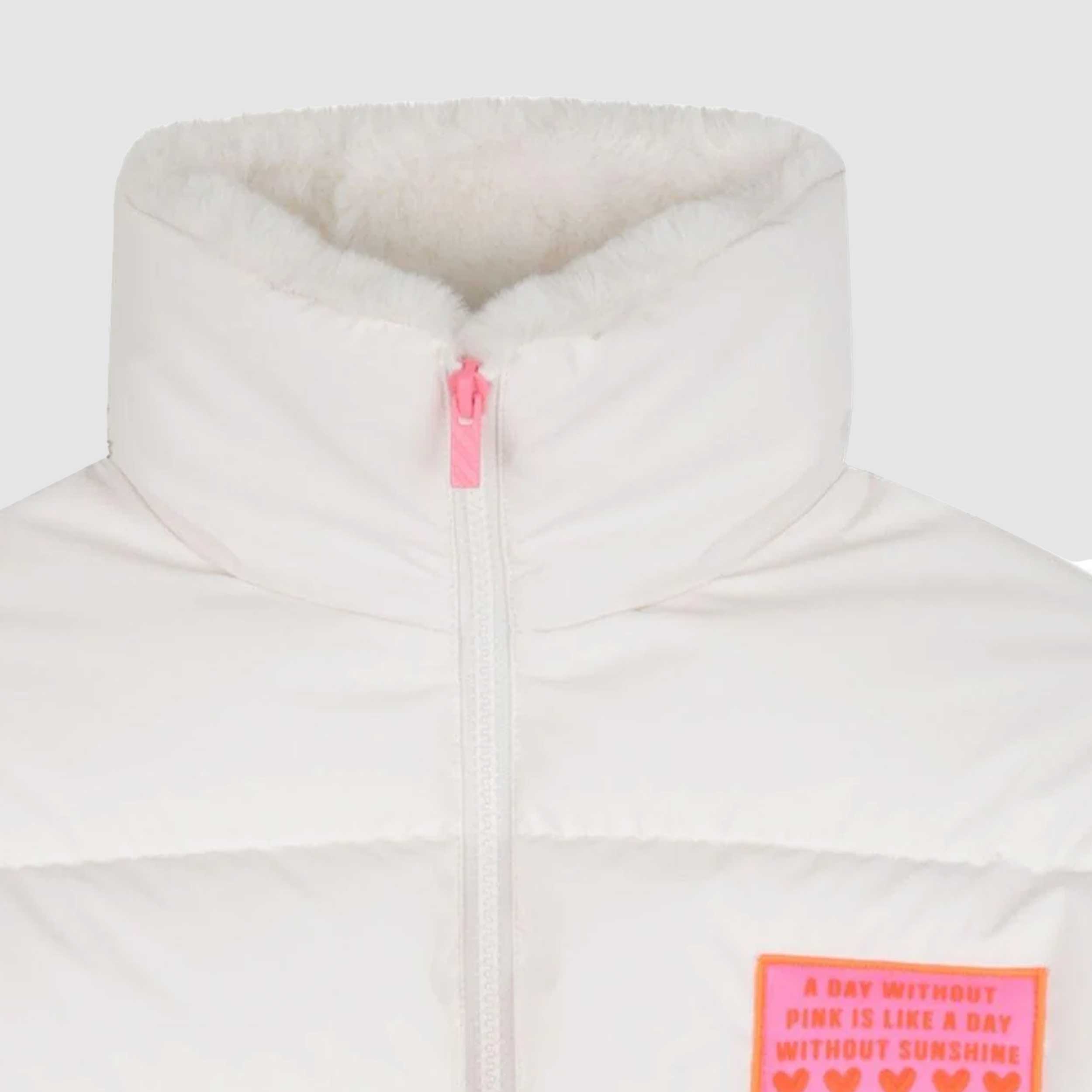 Piumino Crop Bianco Con Logo Firmato BILLIEBLUSH - annameglio.com abbigliamento moda