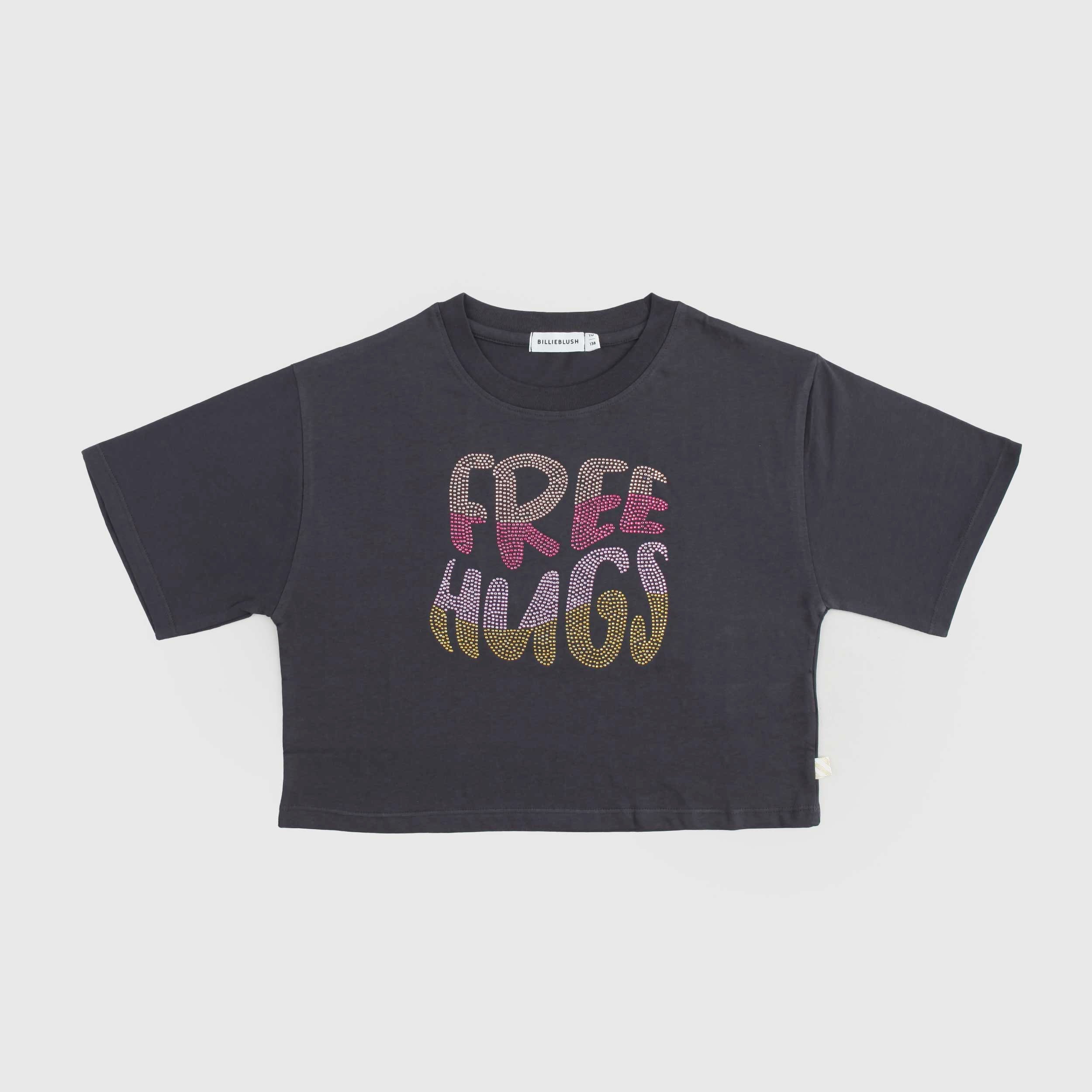 T-shirt Nera Crop Firmata BILLIEBLUSH - annameglio.com abbigliamento moda