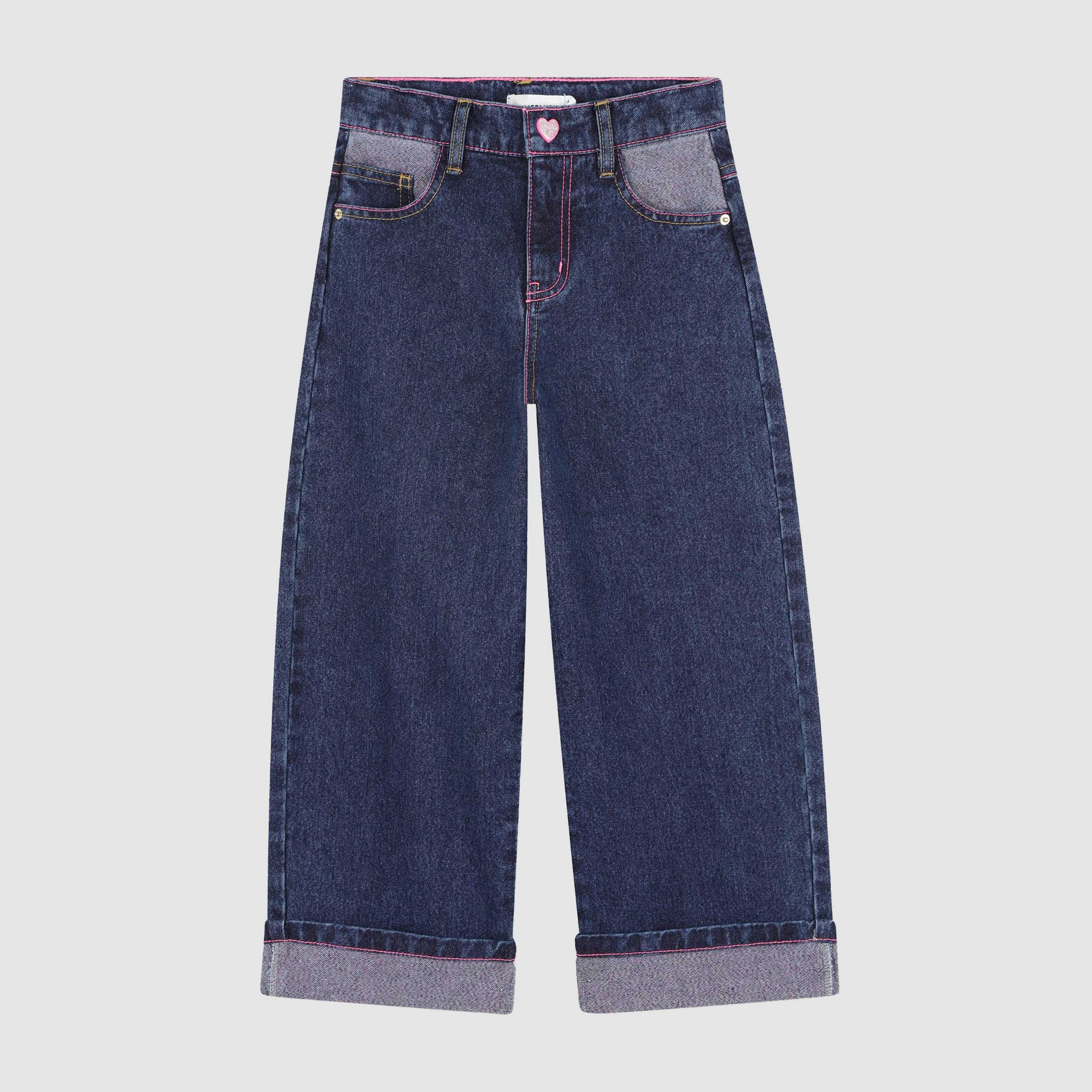 Jeans Blu Con Bottone A Cuore Firmato BILLIEBLUSH - annameglio.com abbigliamento moda