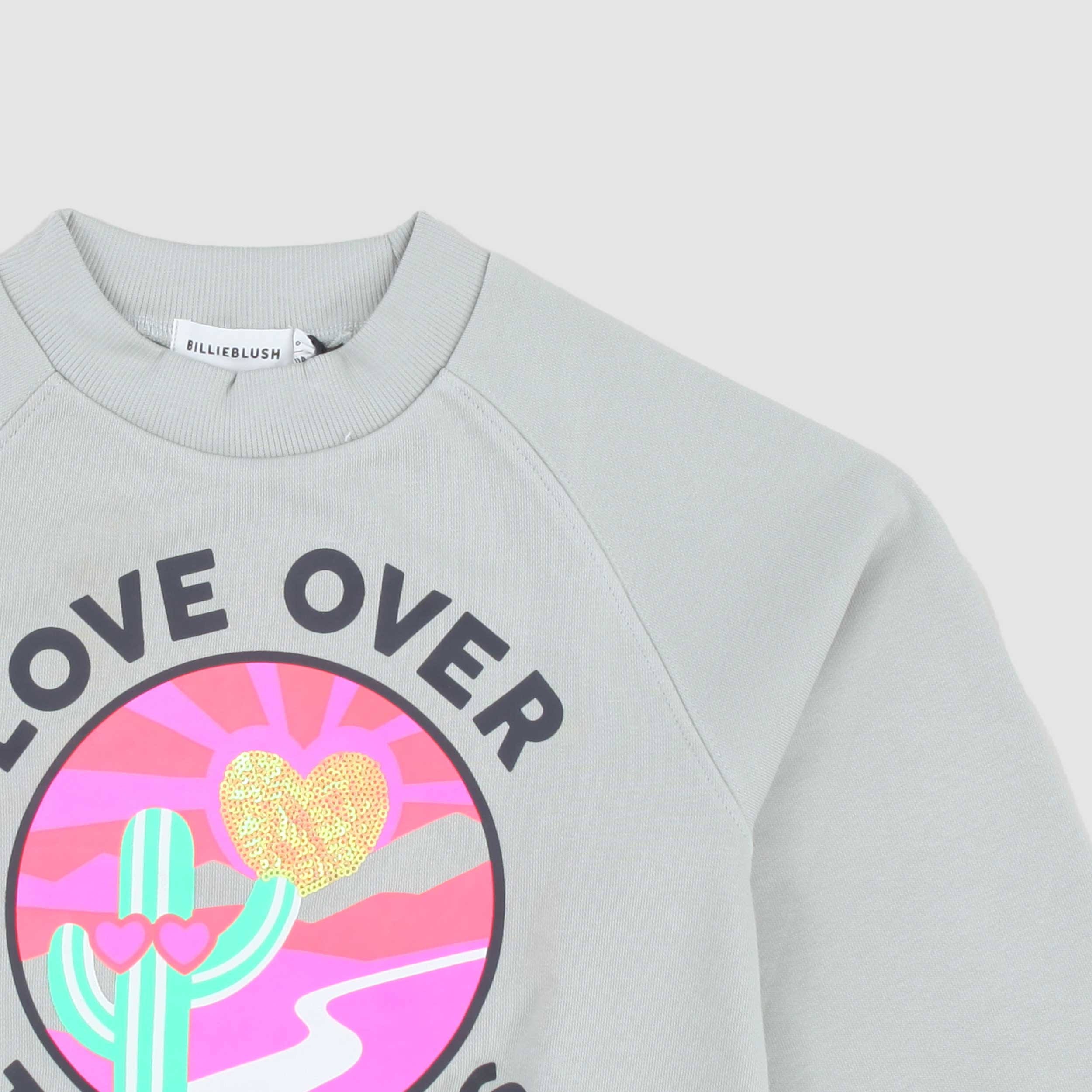 Felpa Verde Acqua Con Stampa Firmata BILLIEBLUSH - annameglio.com abbigliamento moda