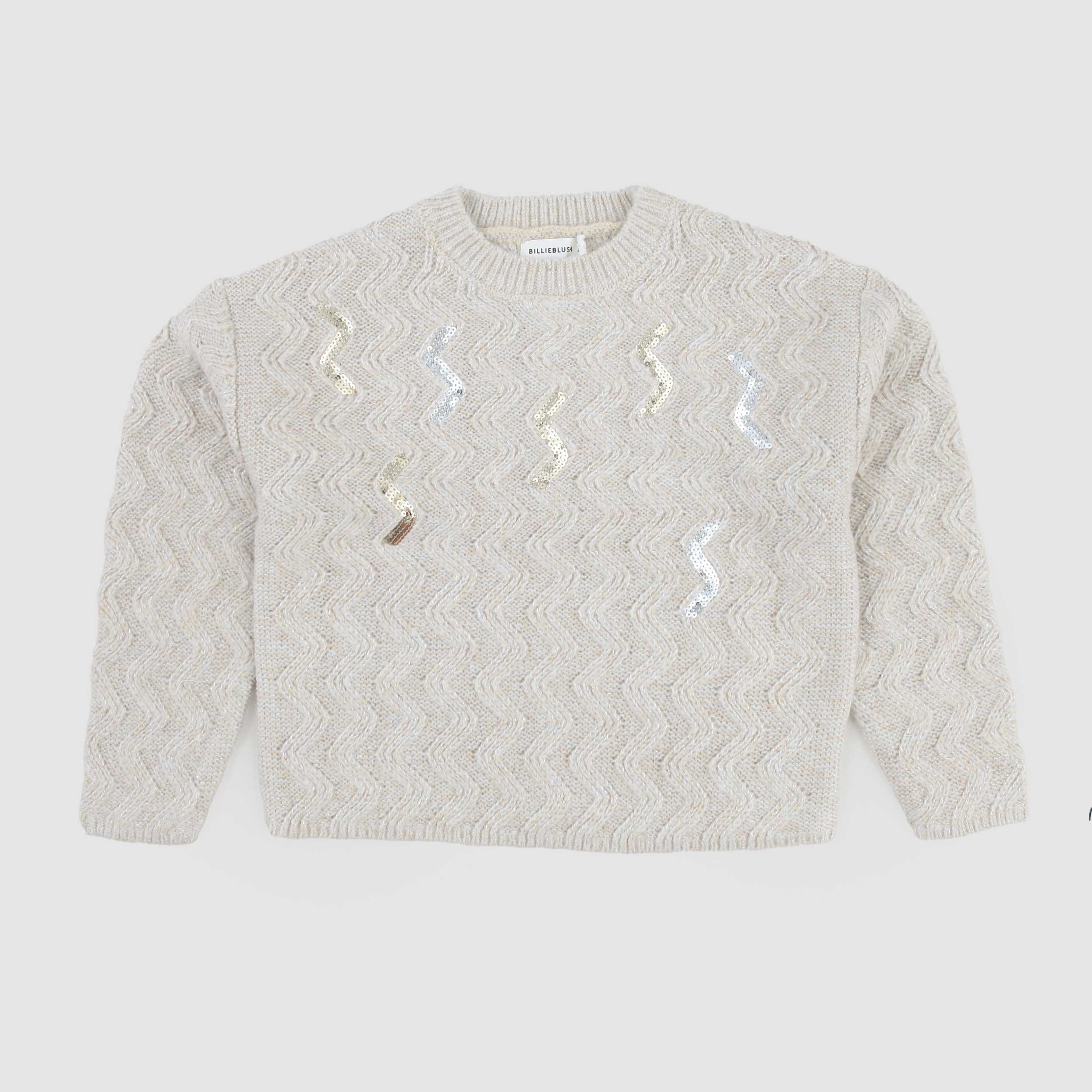 Felpa Girocollo Beige Firmata BILLIEBLUSH - annameglio.com abbigliamento moda