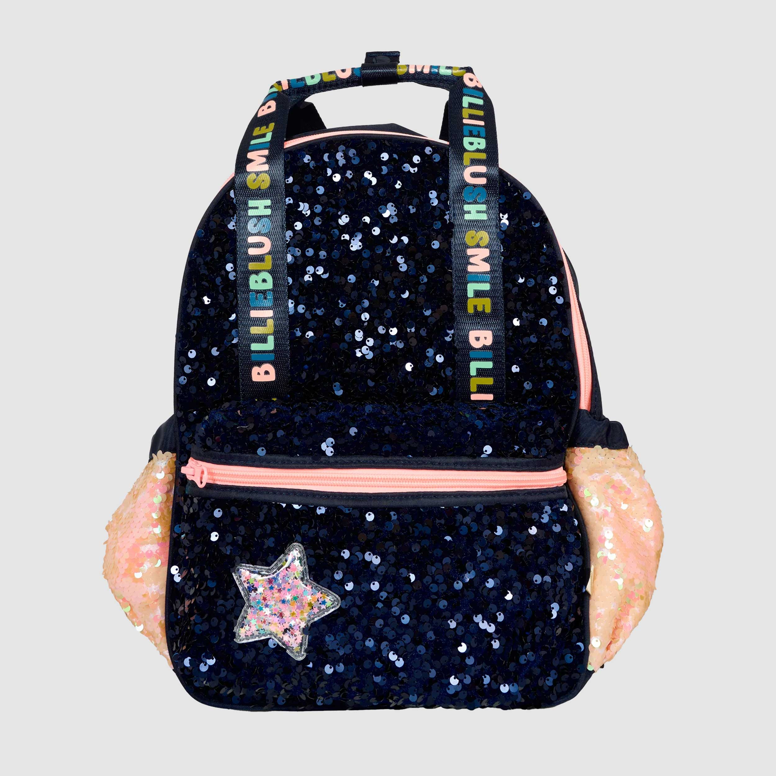 Zaino Blu Con Paillettes Firmato BILLIEBLUSH - annameglio.com abbigliamento moda