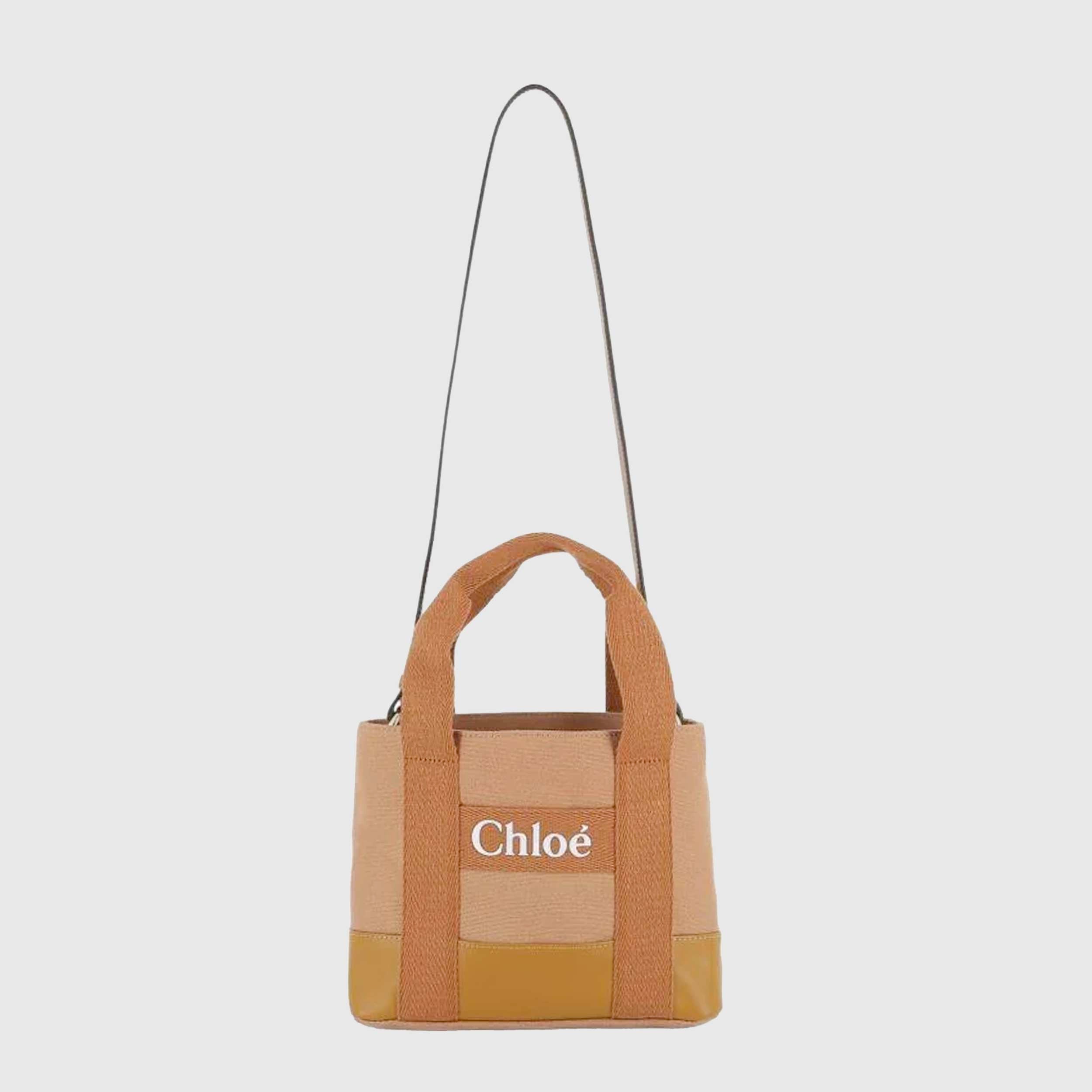 Borsa Tote In Tela Marrone Firmata CHLOE - annameglio.com abbigliamento moda