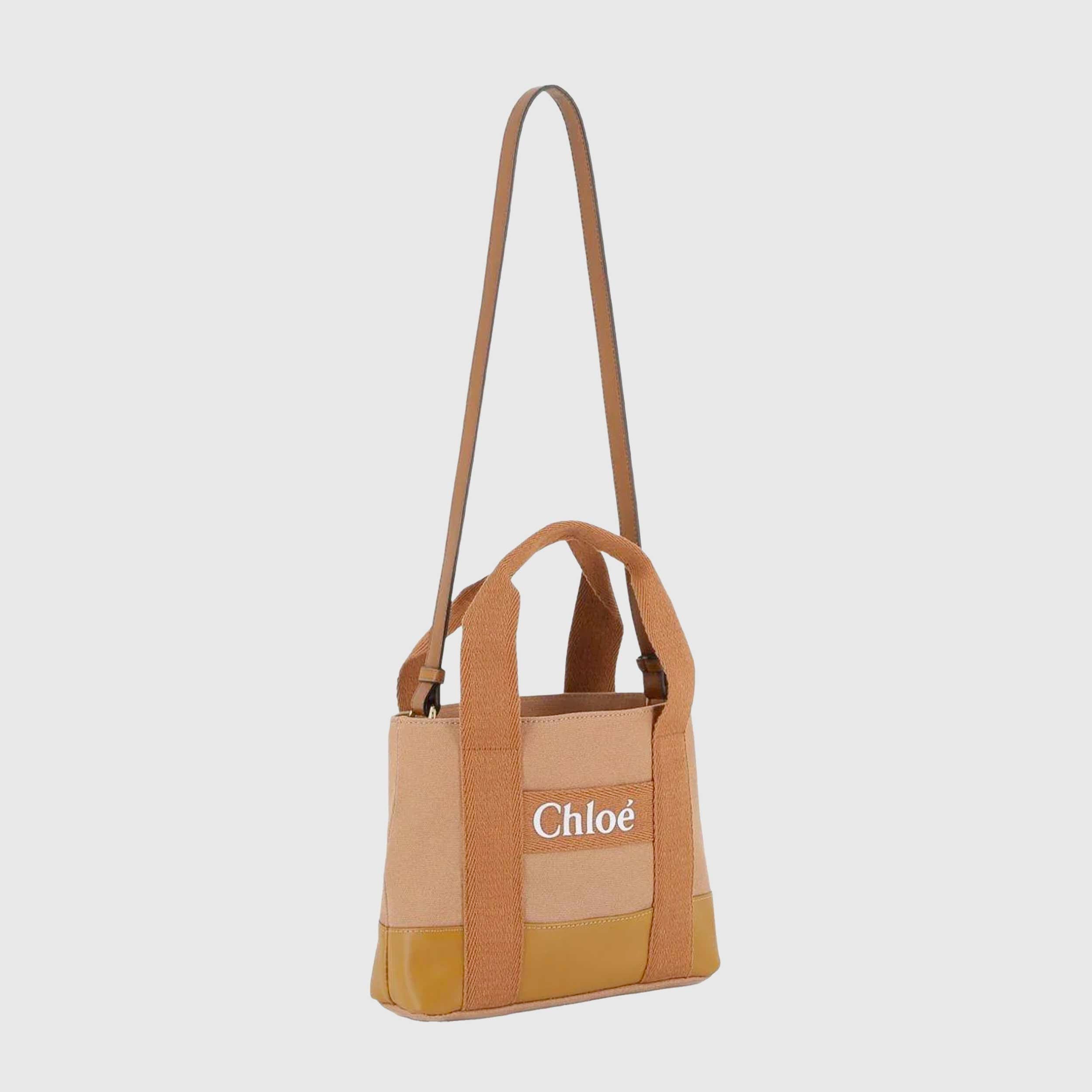 Borsa Tote In Tela Marrone Firmata CHLOE - annameglio.com abbigliamento moda