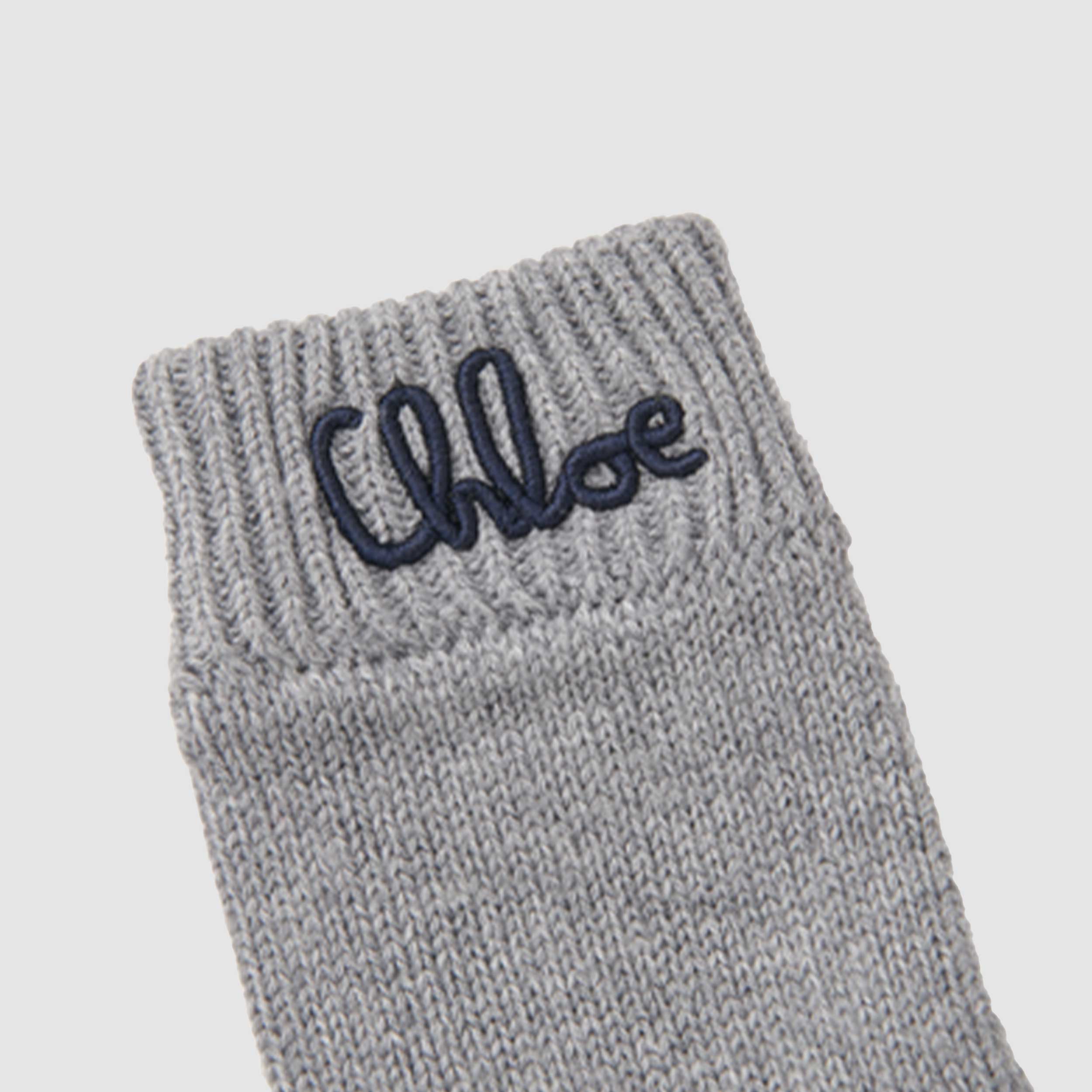 Guanti Grigi Con Ricamo Logo Firmati CHLOE - annameglio.com abbigliamento moda