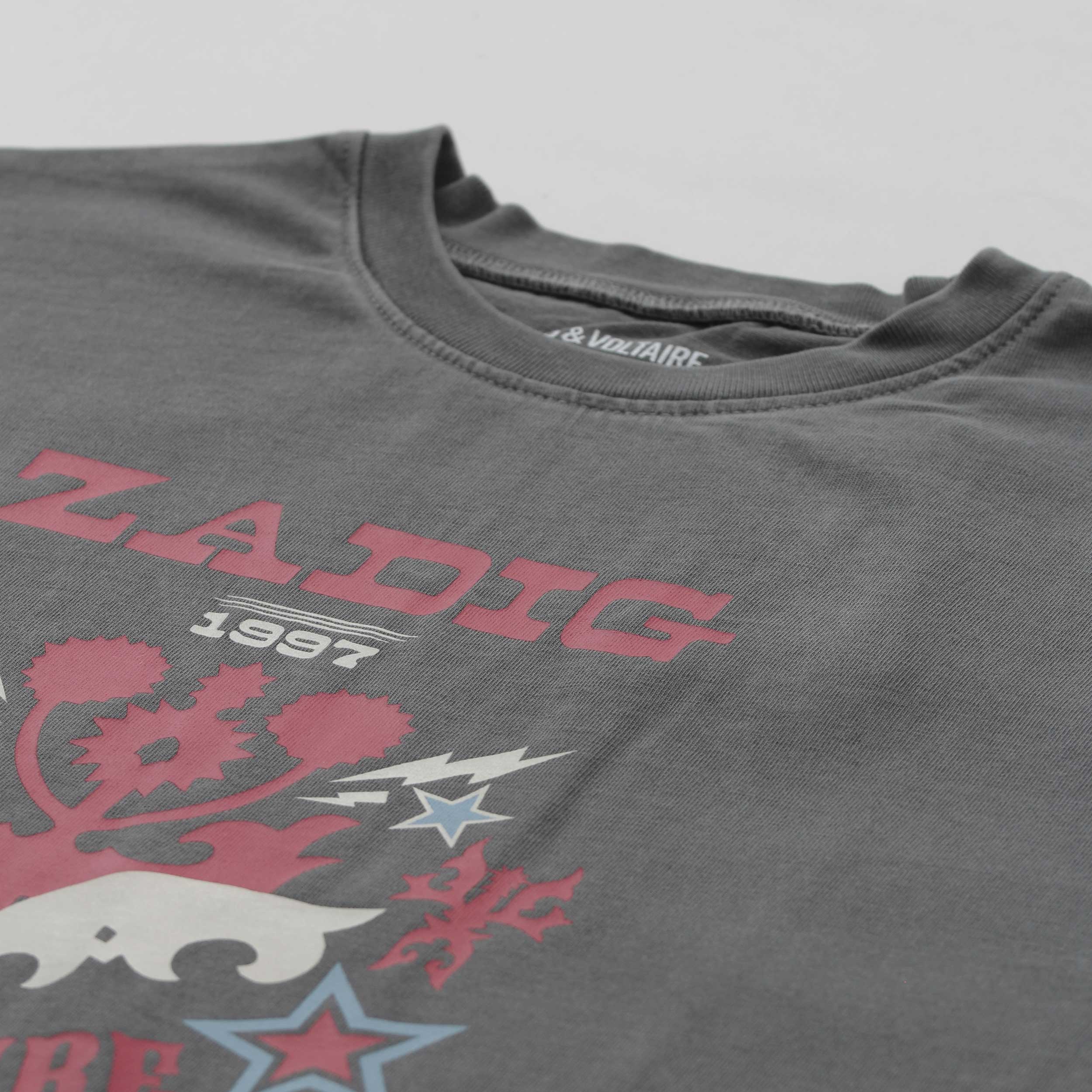 T-shirt Grigia Con Logo Firmata ZADIG&VOLTAIRE - annameglio.com abbigliamento moda