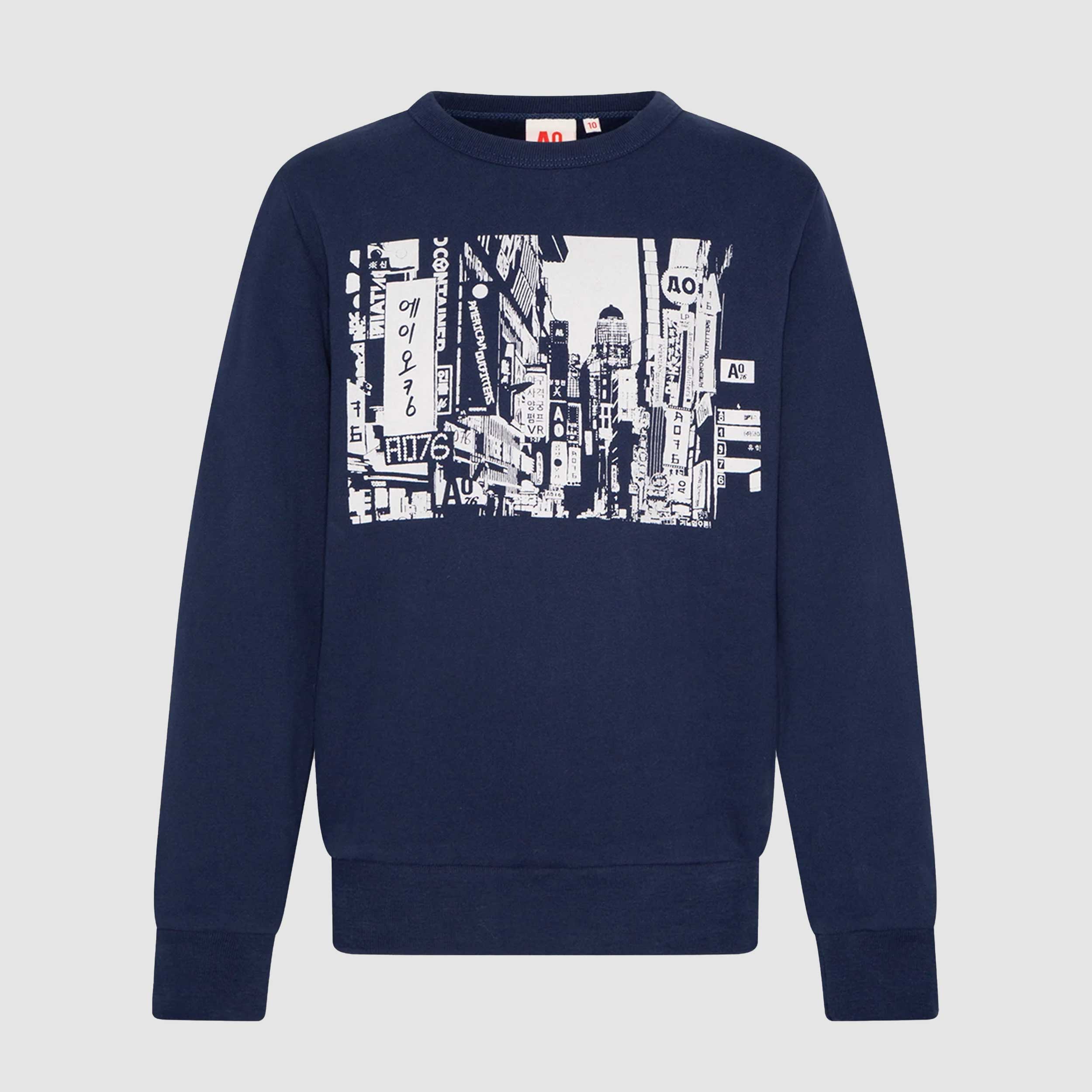 Felpa Blu Con Stampa Firmata AMERICAN OUTFITTERS - annameglio.com abbigliamento moda