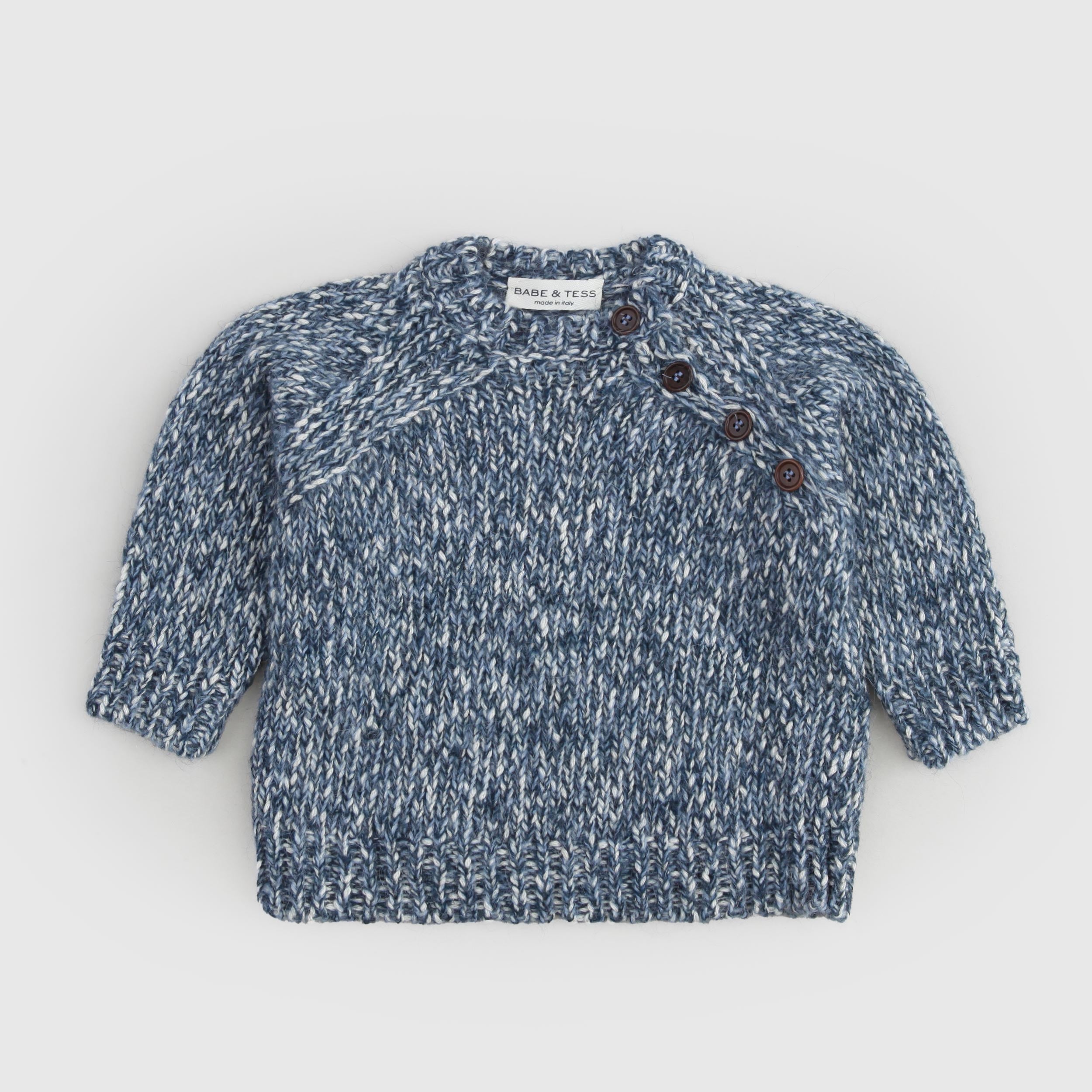 Maglioncino Melangiato Blu Firmato BABE AND TESS - annameglio.com abbigliamento moda