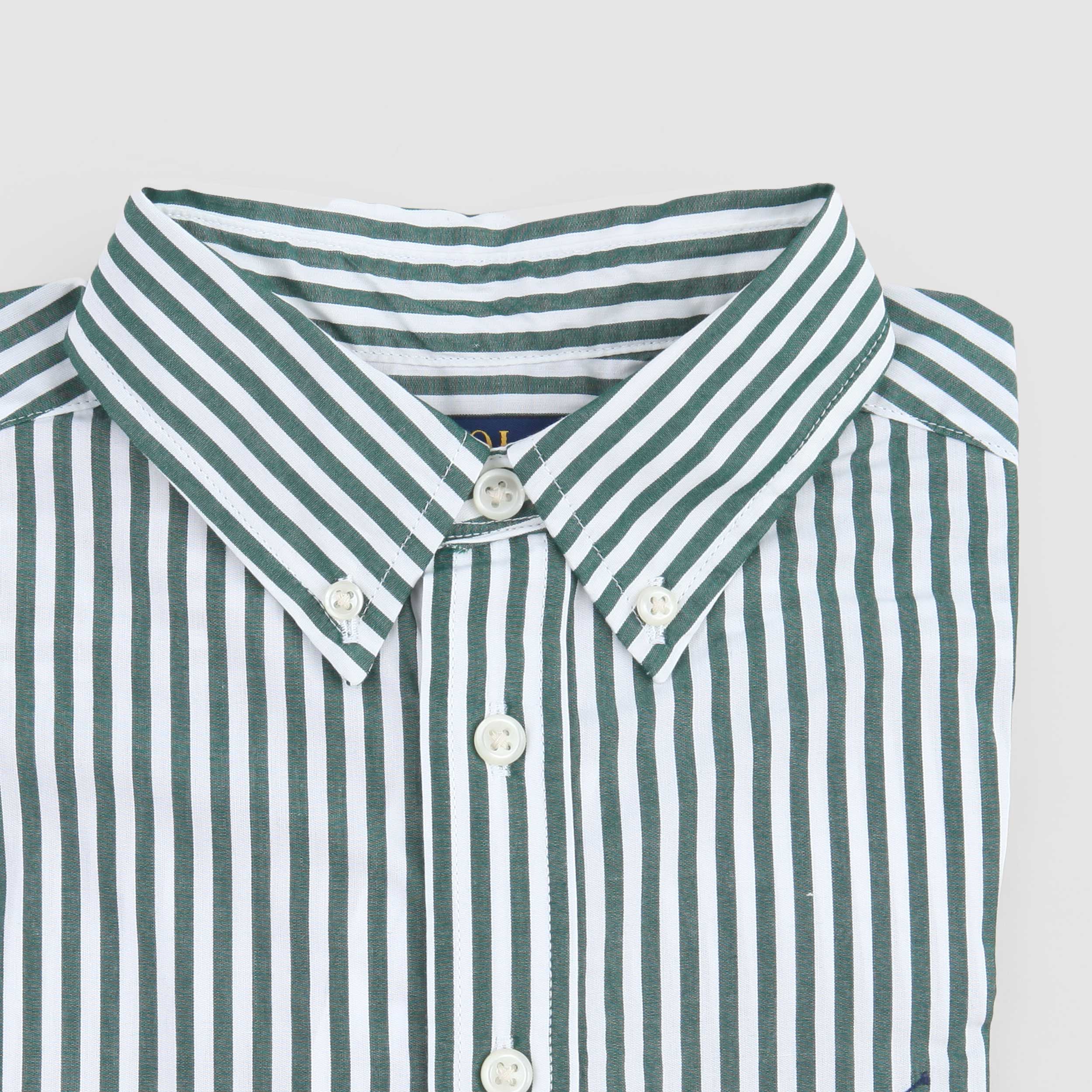 Ralph Lauren White and Green Striped Shirt