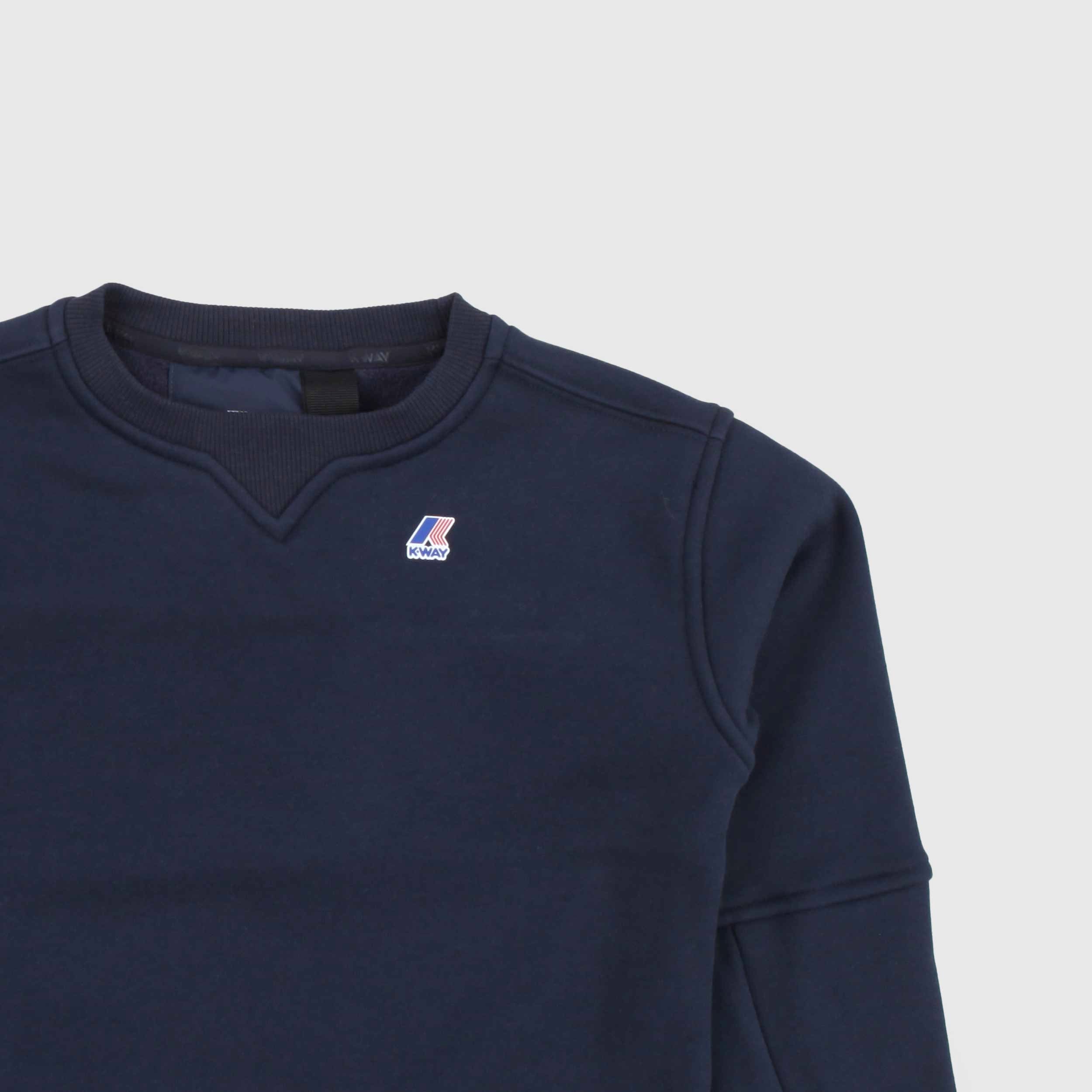 Felpa Nael Blu Con Logo Bianco Firmata K-WAY - annameglio.com abbigliamento moda