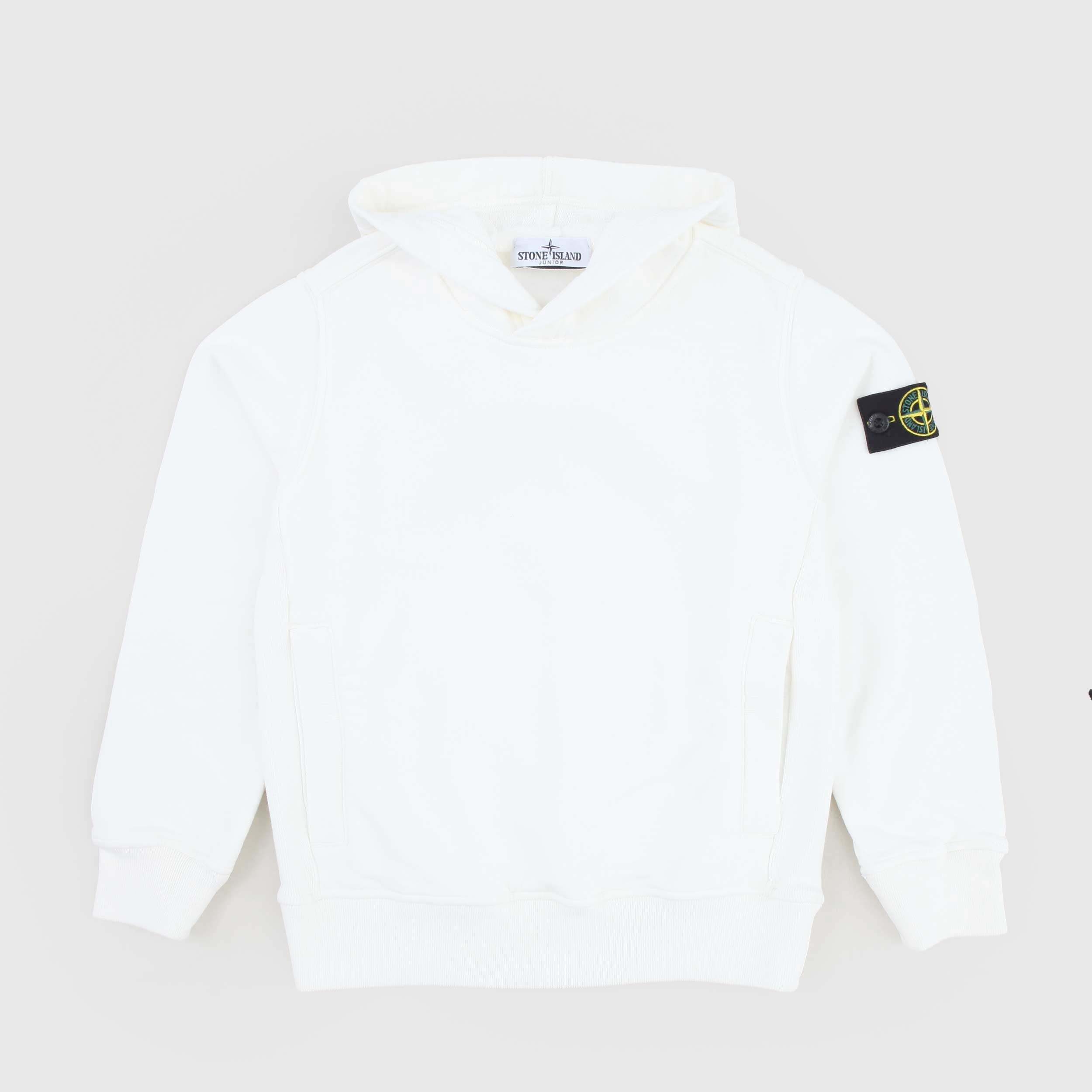 Felpa Bianca Con Targhetta By STONE ISLAND - annameglio.com abbigliamento moda